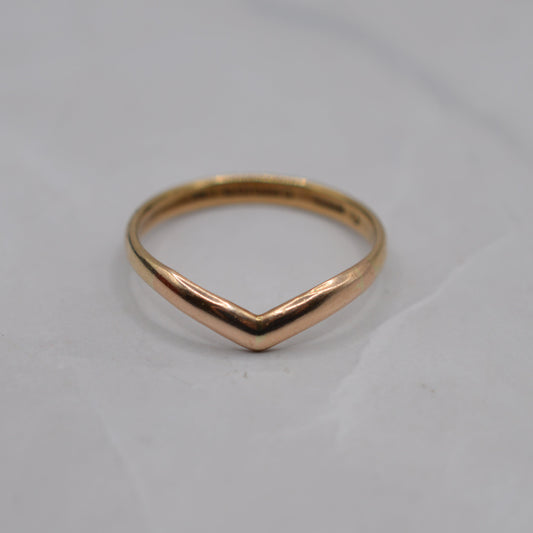 Mid-Century Vintage 9ct Gold Wishbone Ring