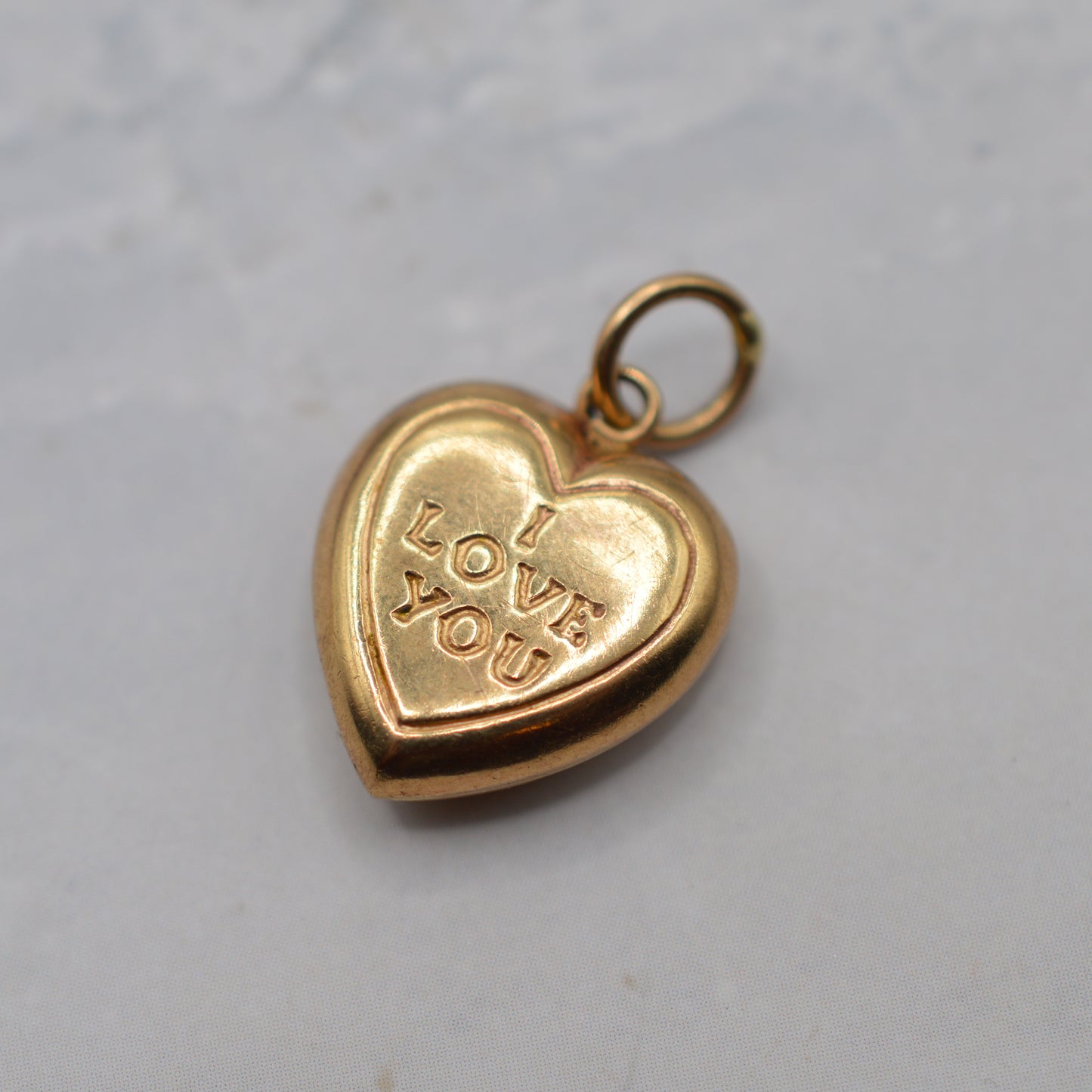 1960s Vintage 9ct Gold 'I Love You' Heart Charm/Pendant