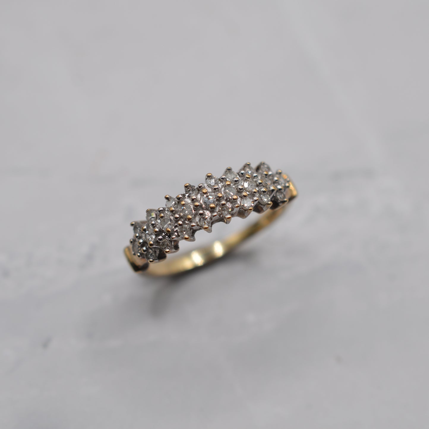 9ct Gold 0.25ct Diamond Triple Row Ring