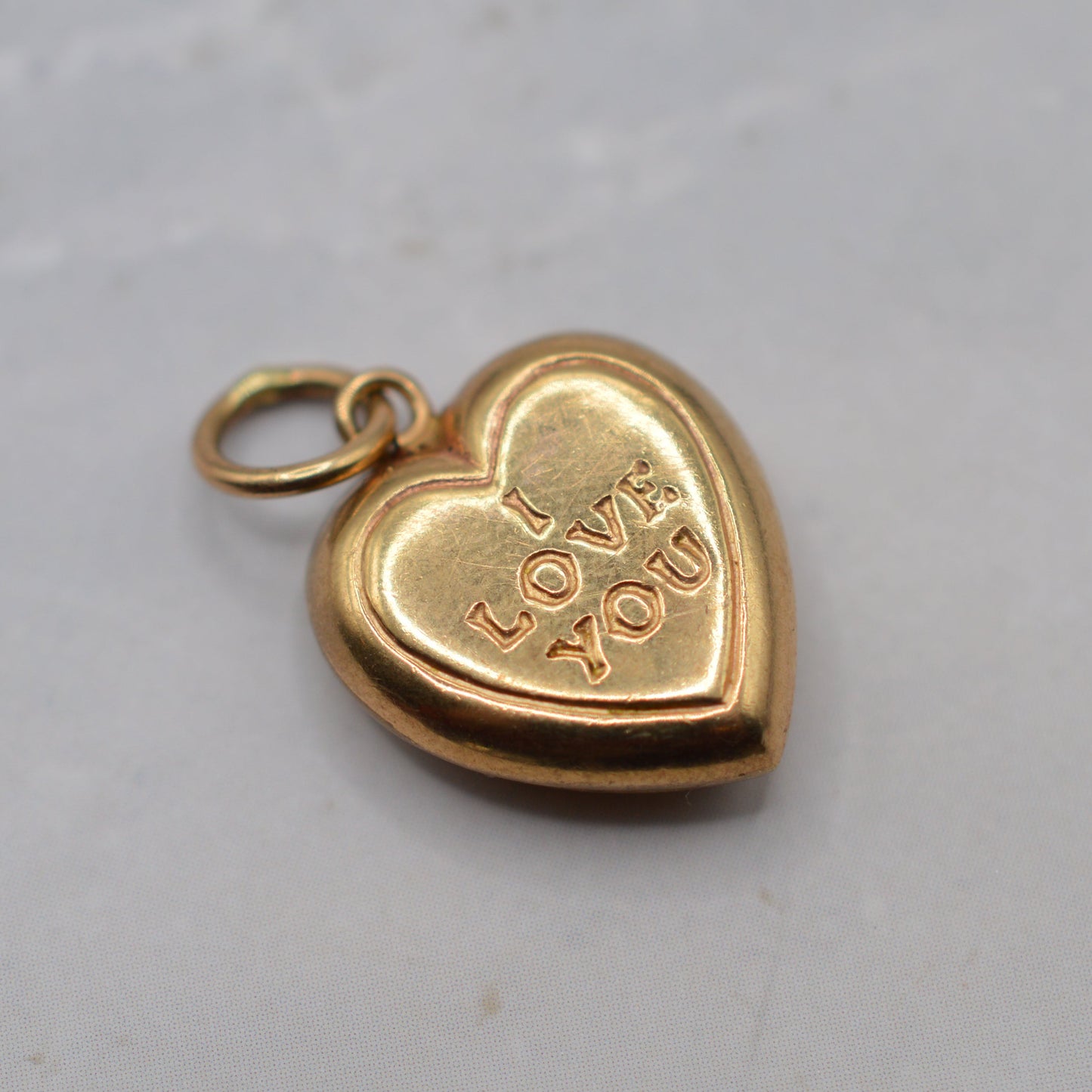 1960s Vintage 9ct Gold 'I Love You' Heart Charm/Pendant