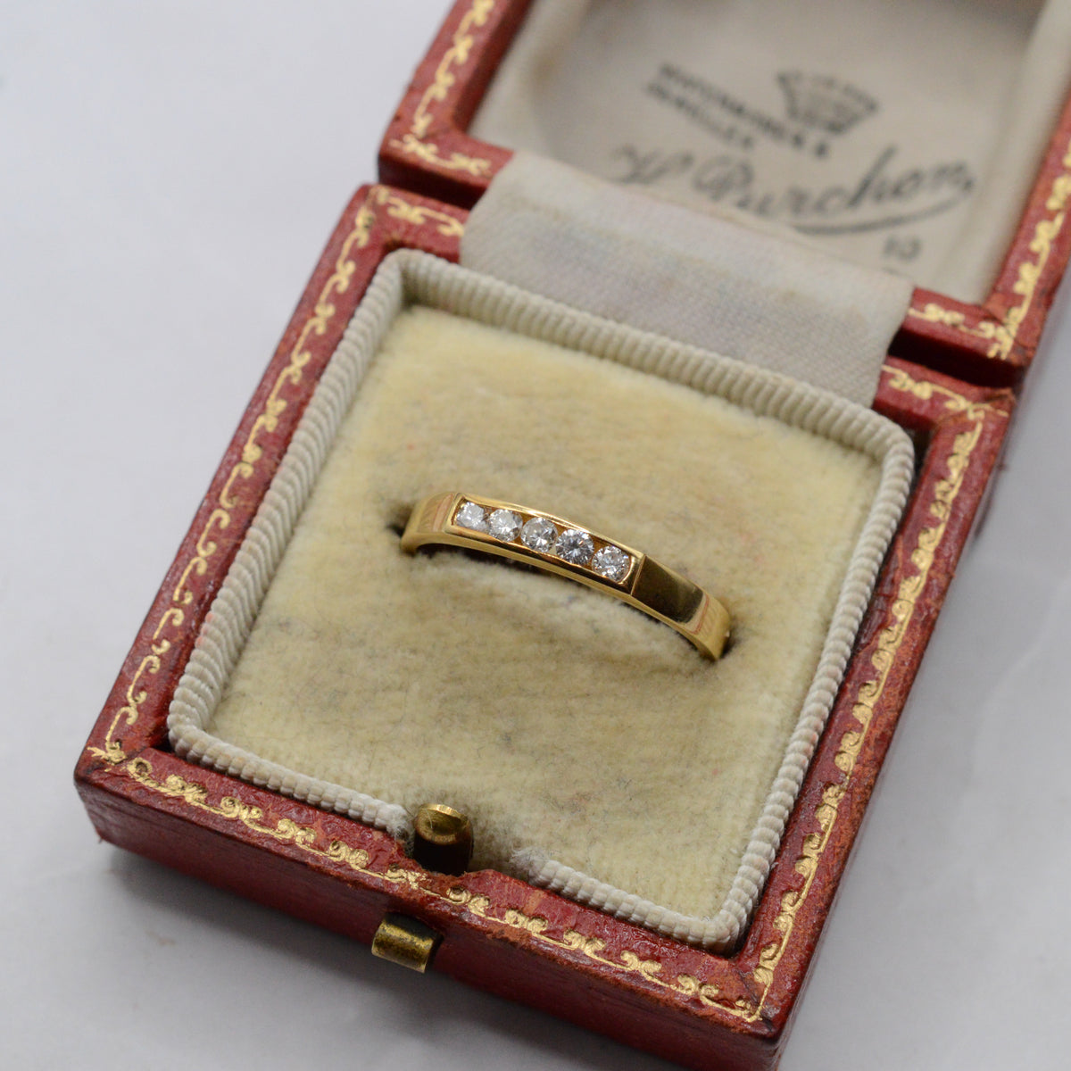 1990s 18ct Gold Diamond Channel-Set Ring