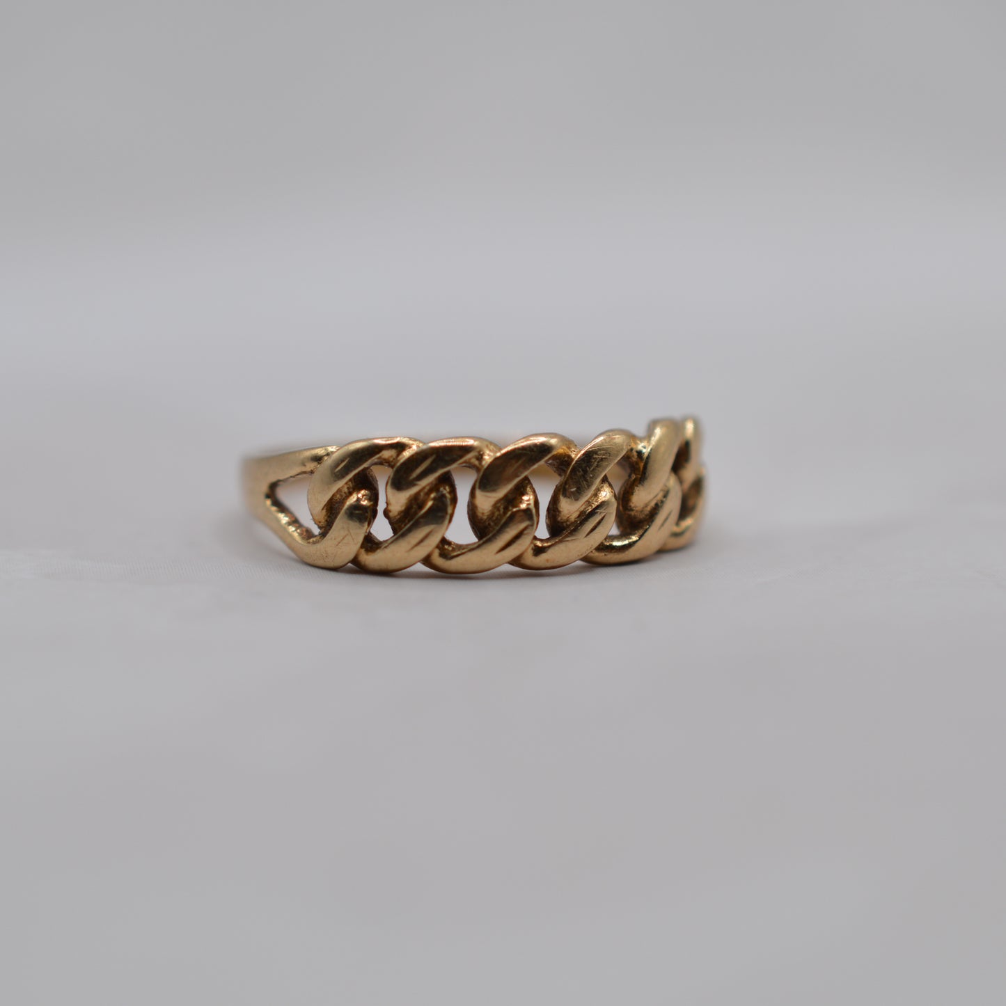 1980s Vintage 9ct Gold Chain Ring