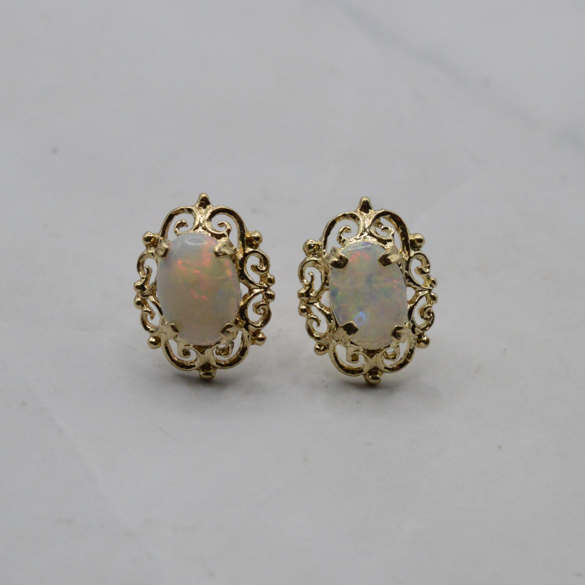 9ct Gold Opal Stud Earrings