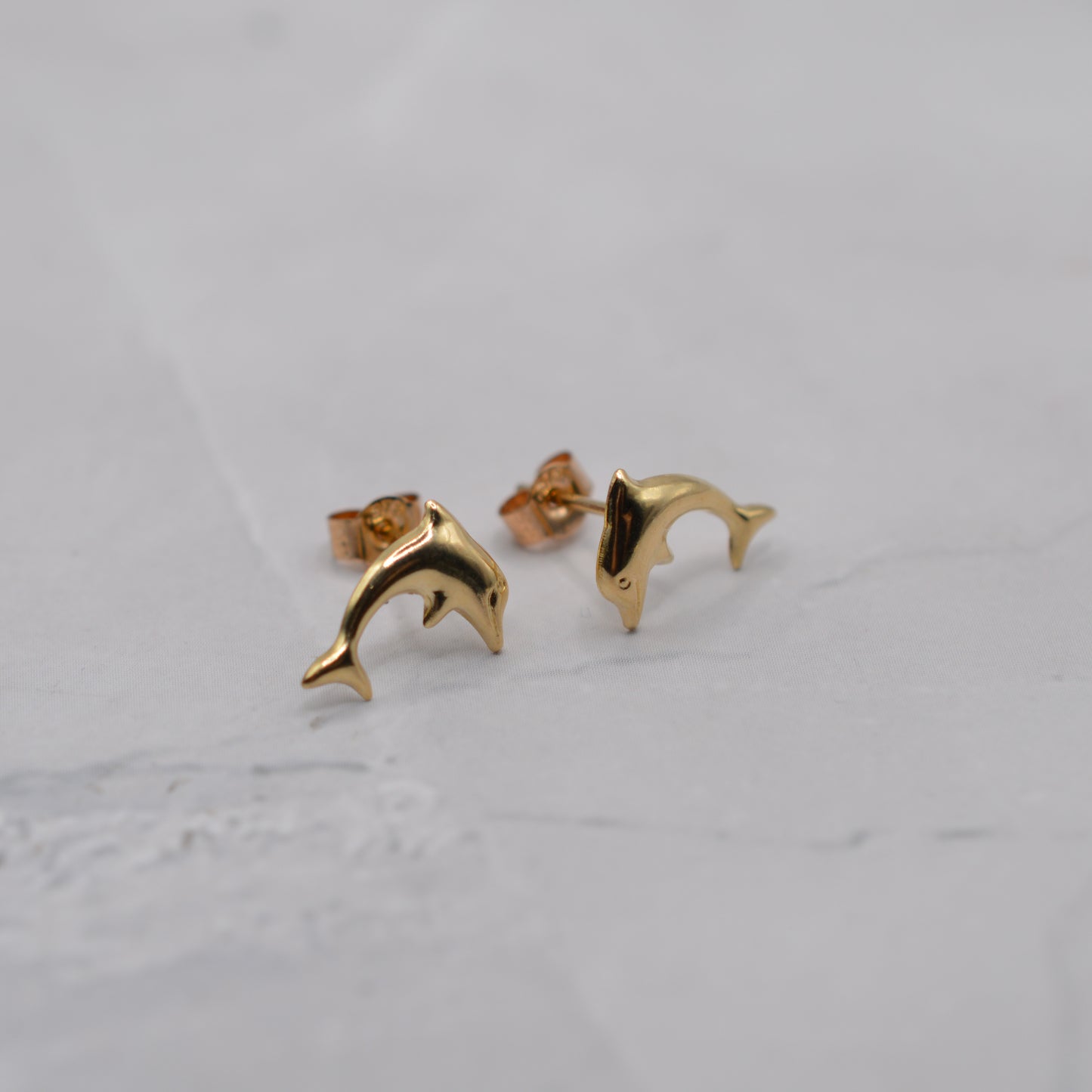 9ct Gold Dolphin Stud Earrings