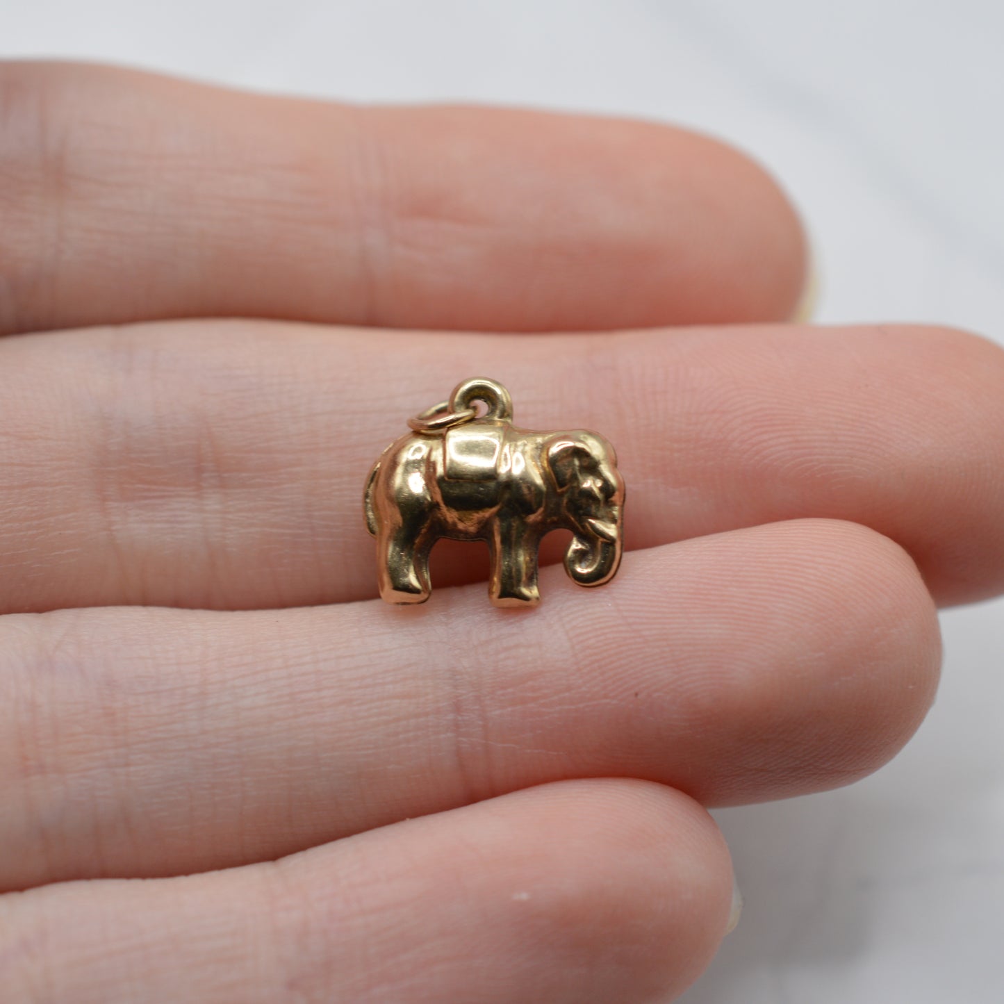 1970s Vintage 9ct Gold Elephant Charm/Pendant