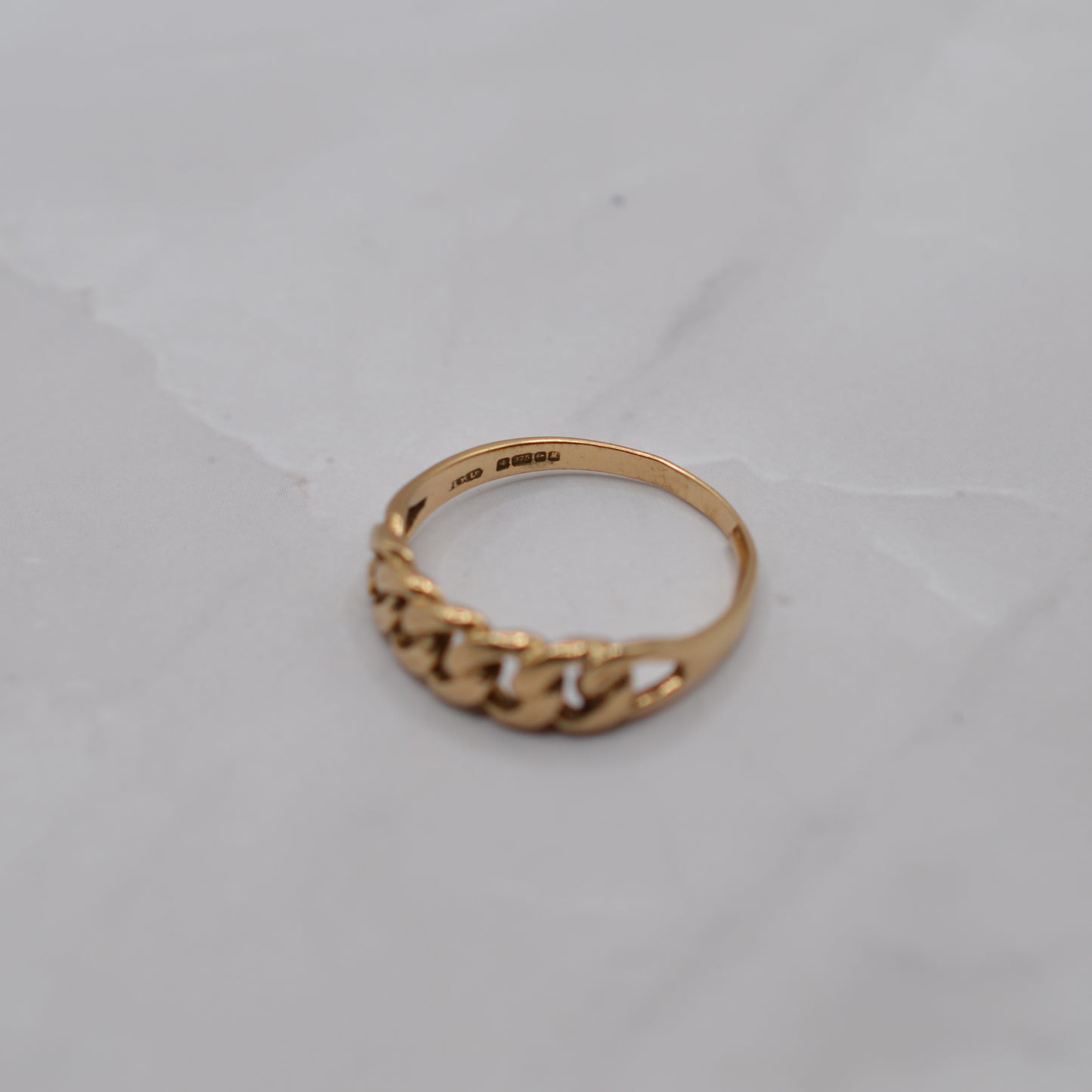 1980s Vintage 9ct Gold Chain Ring