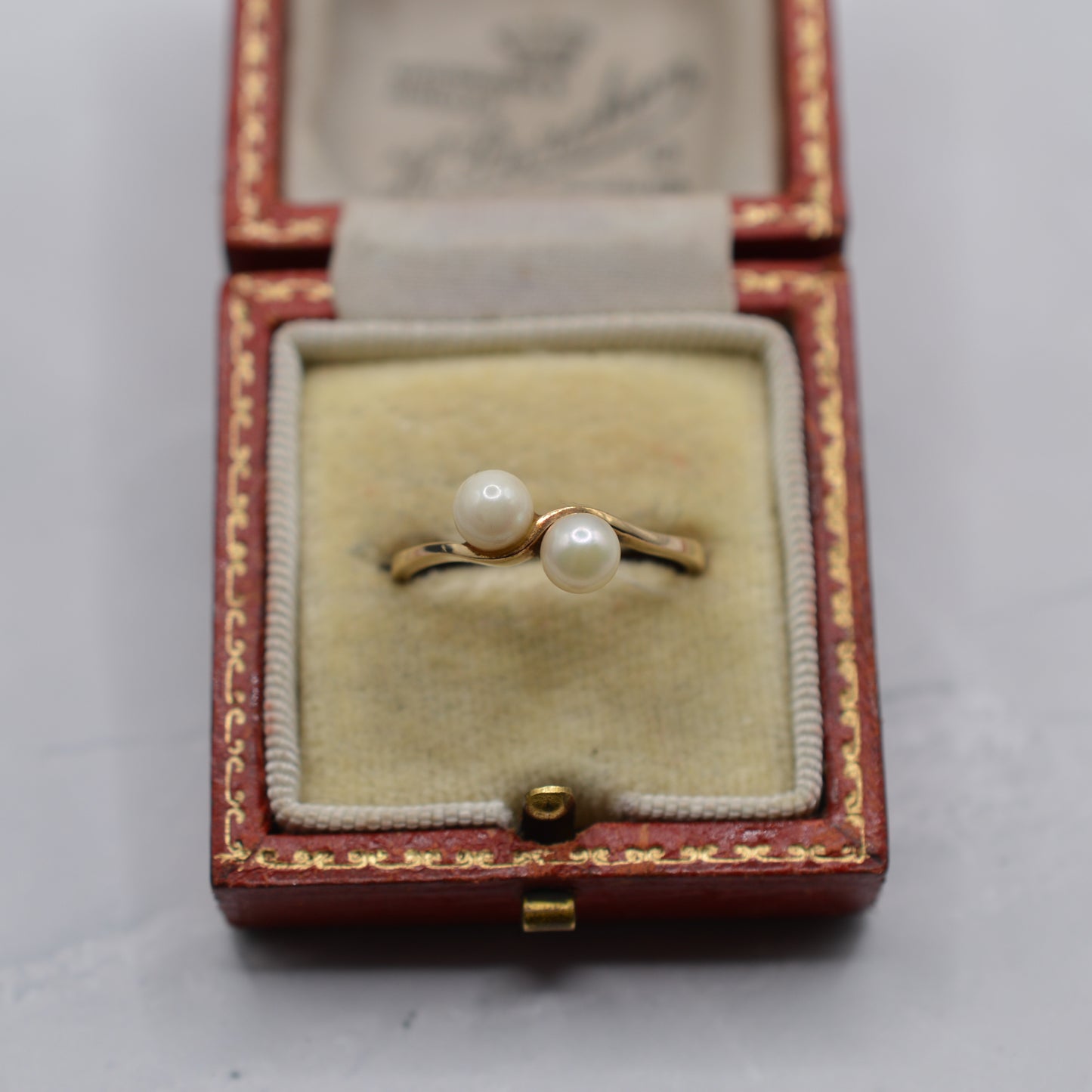 1980s Vintage 9ct Gold Pearl Toi-et-Moi Ring