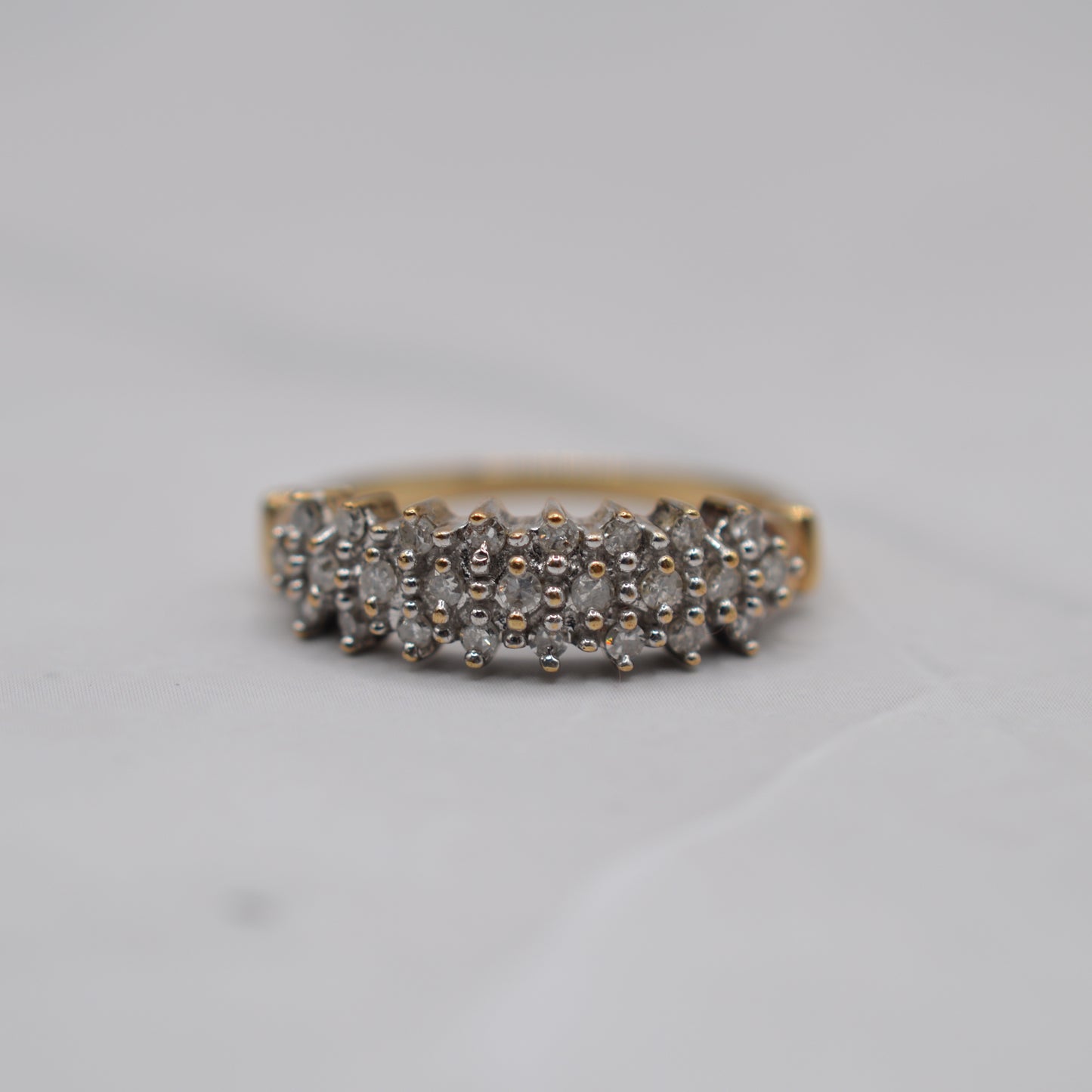 9ct Gold 0.25ct Diamond Triple Row Ring