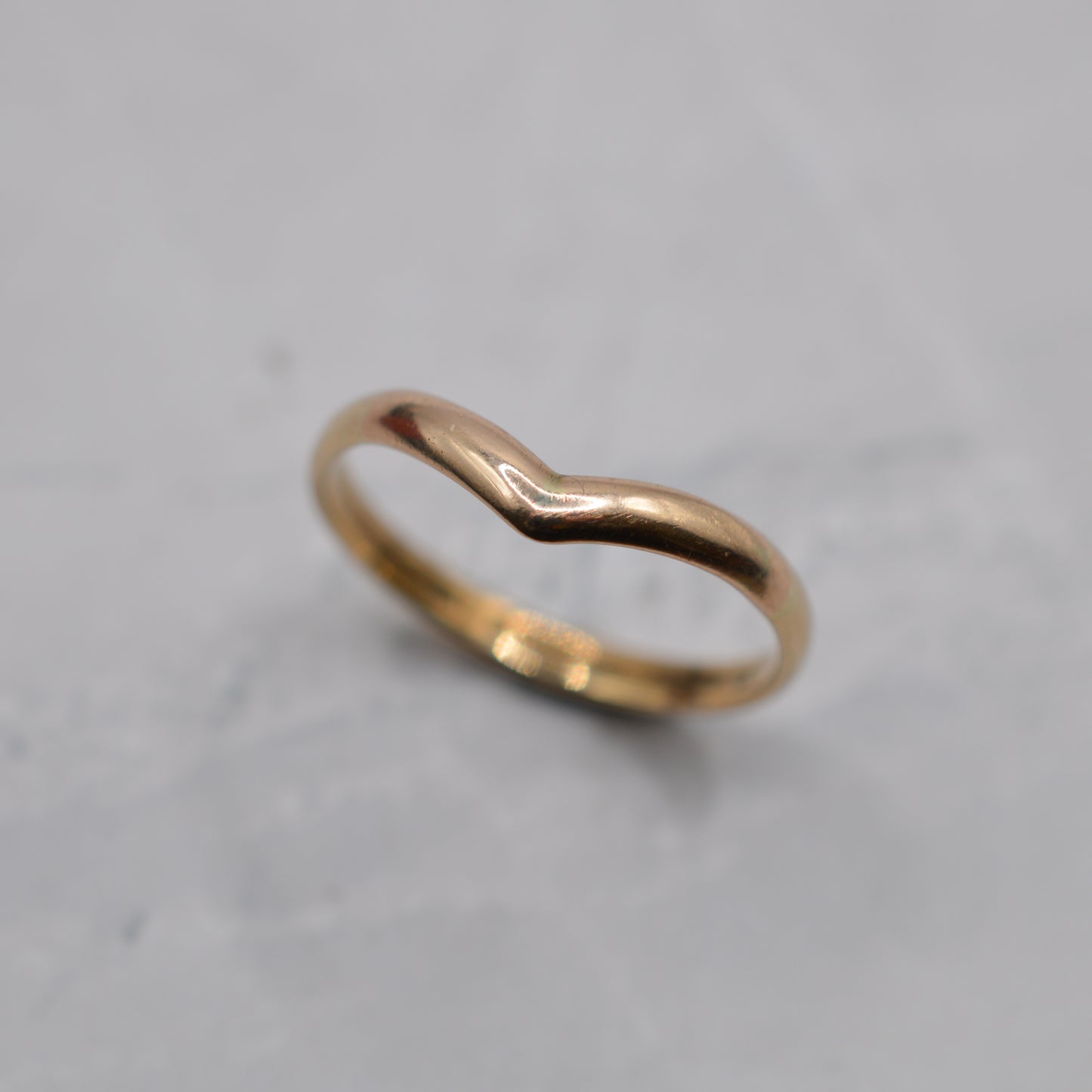 Mid-Century Vintage 9ct Gold Wishbone Ring