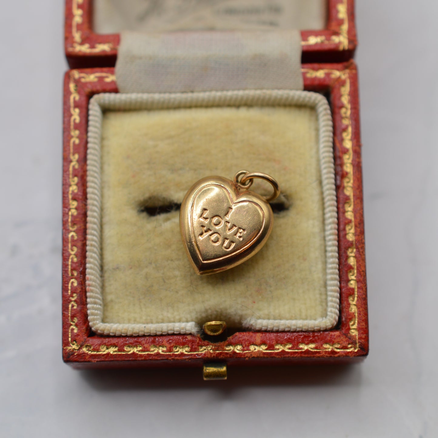 1960s Vintage 9ct Gold 'I Love You' Heart Charm/Pendant