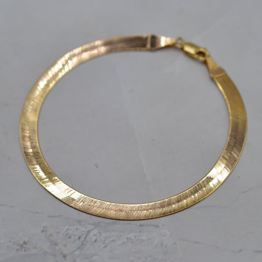 Italian 9ct Gold Flat-Link Bracelet (7 1/4”)