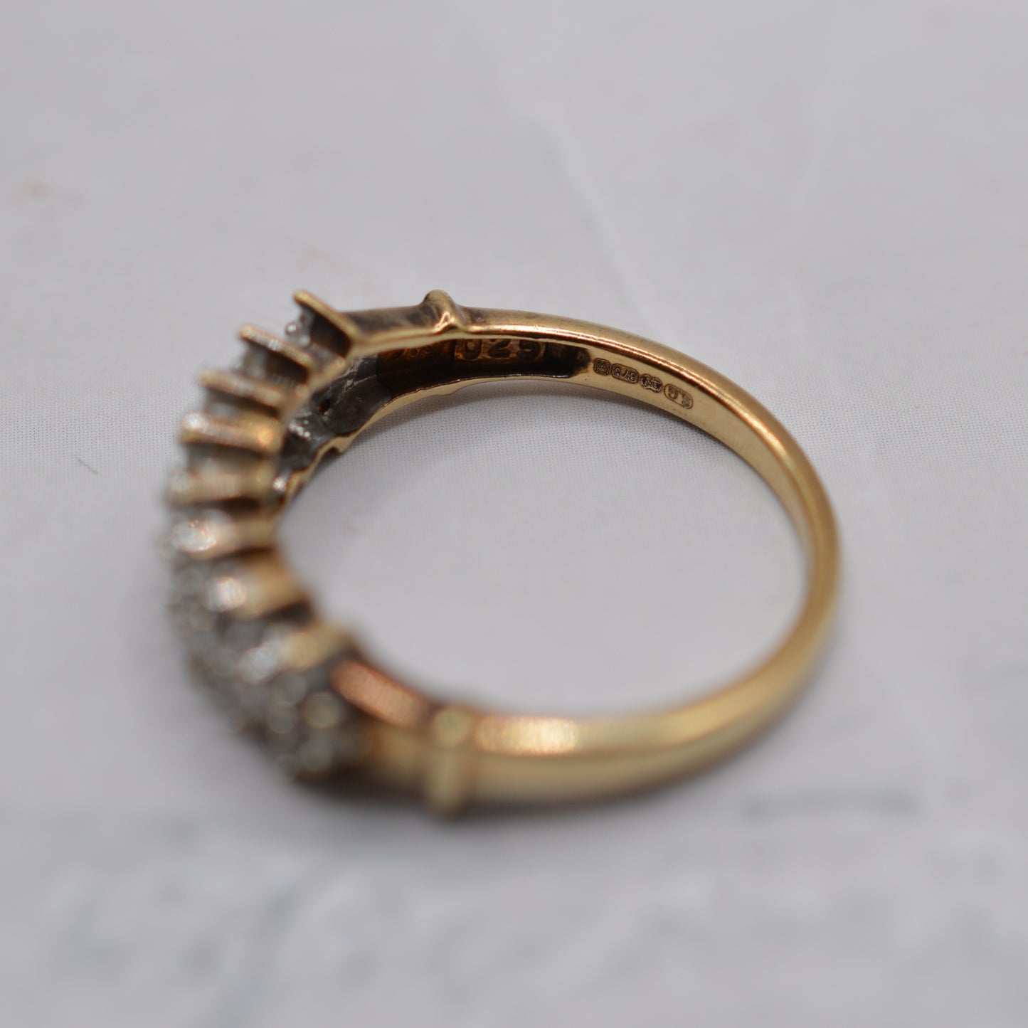 9ct Gold 0.25ct Diamond Triple Row Ring