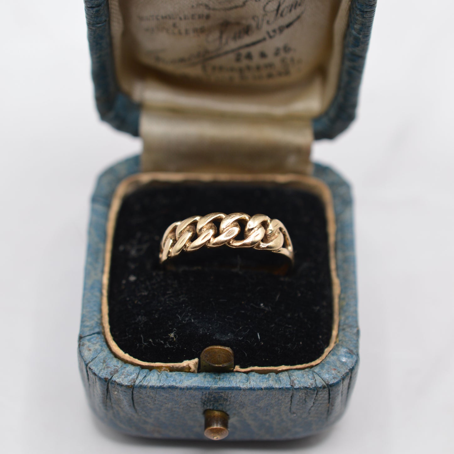1980s Vintage 9ct Gold Chain Ring