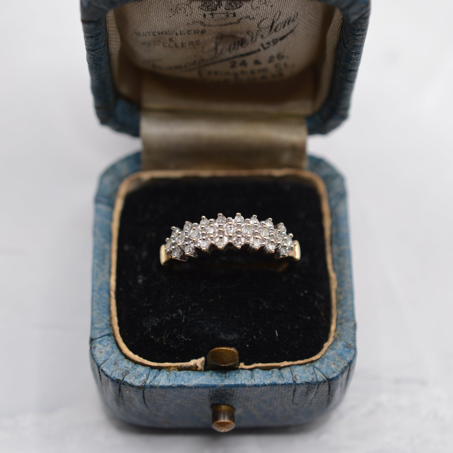 9ct Gold 0.25ct Diamond Triple Row Ring