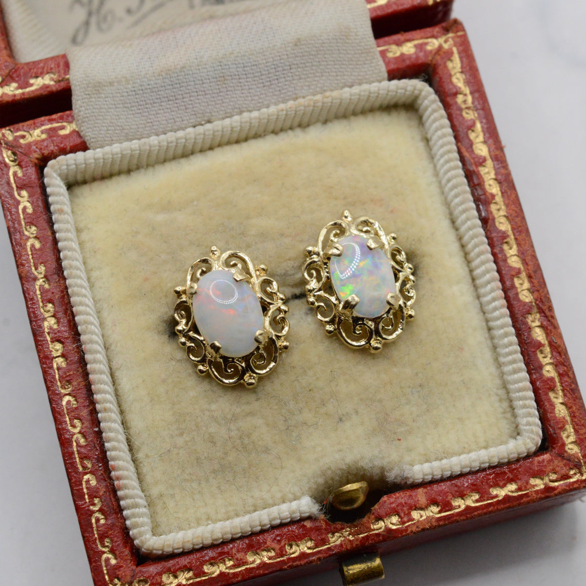 9ct Gold Opal Stud Earrings