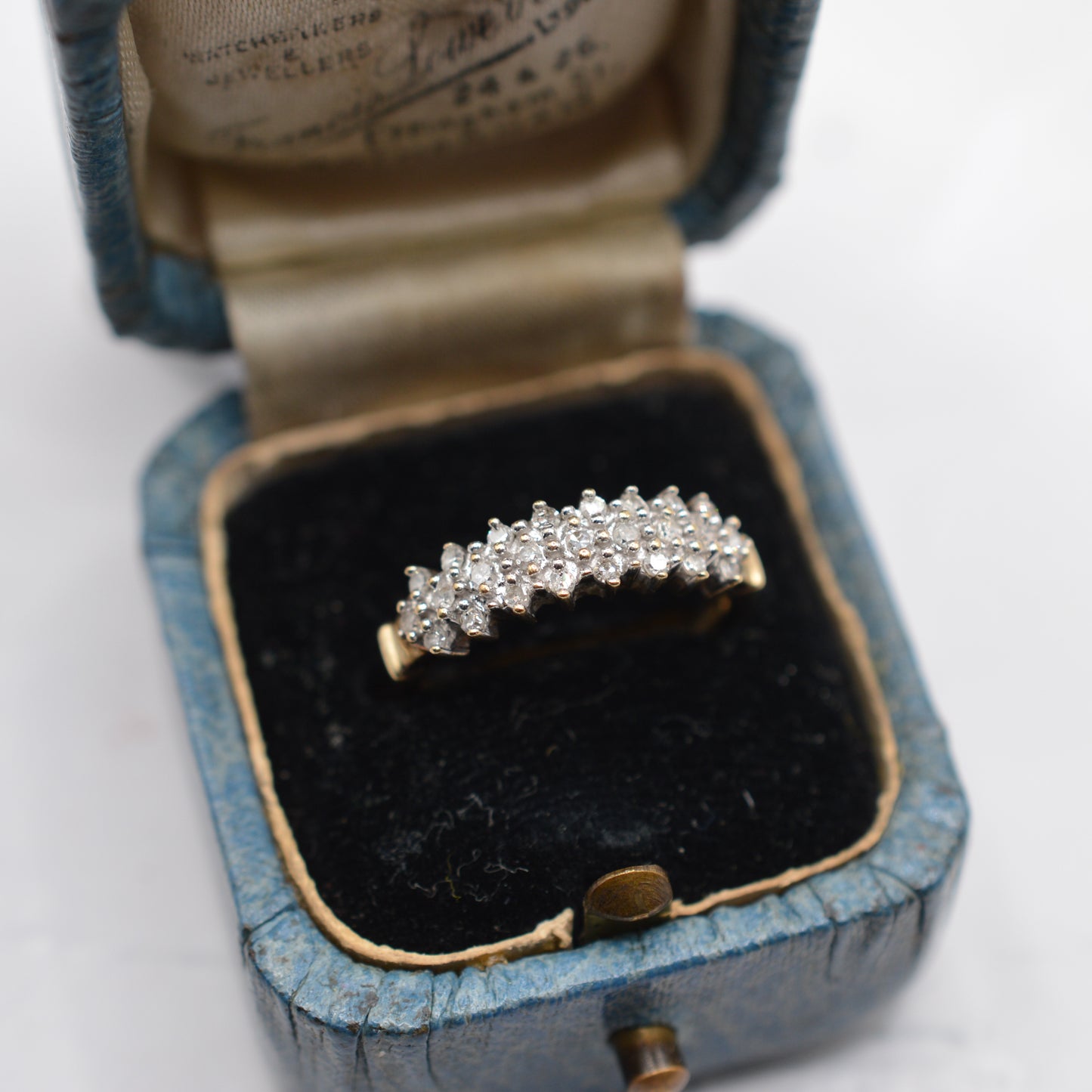 9ct Gold 0.25ct Diamond Triple Row Ring