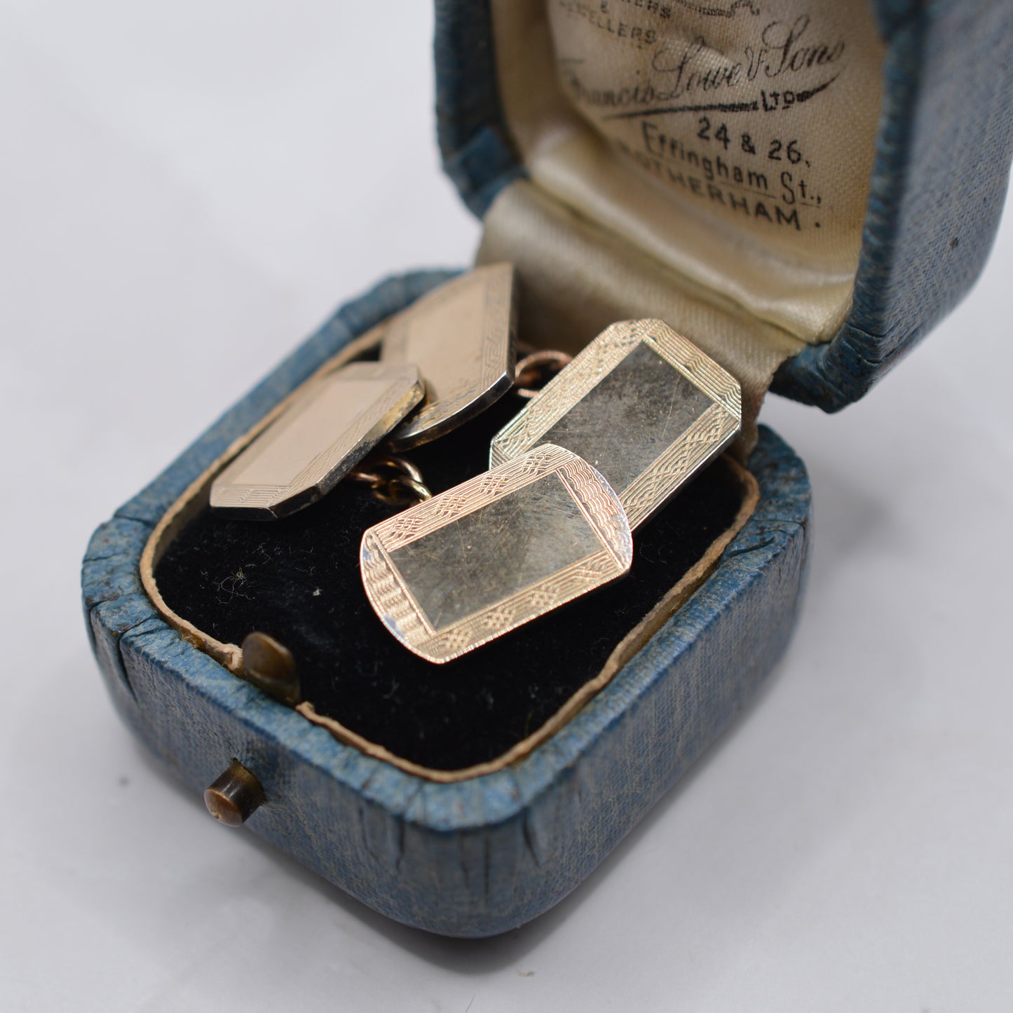 Antique Art Deco 9ct Gold & Silver Cufflinks by Henry Griffith & Sons
