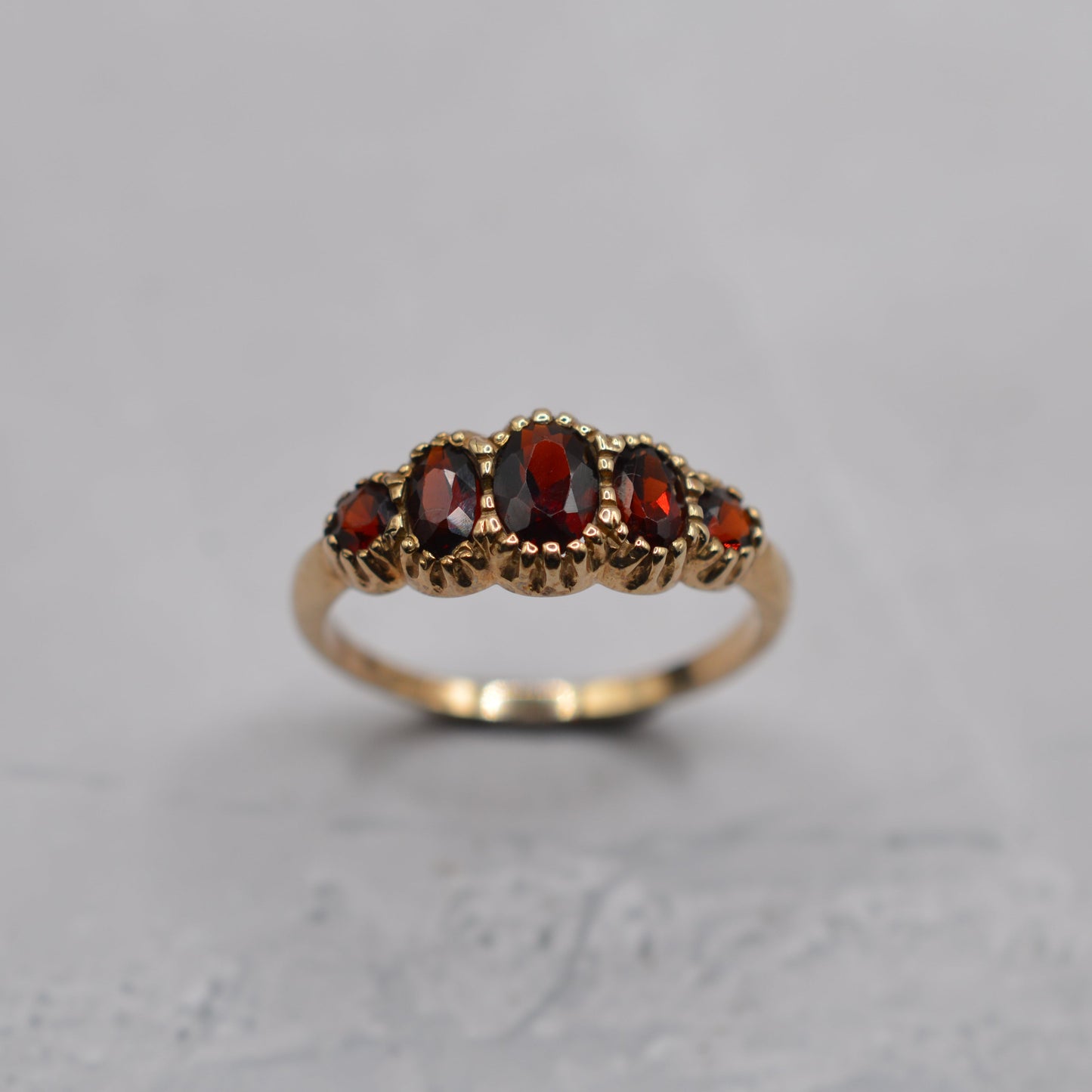 9ct Gold Garnet Five-Stone Ring