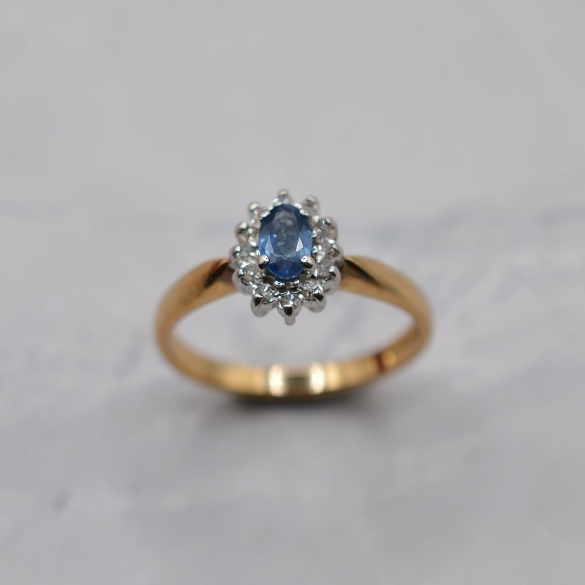 9ct Gold Sapphire & Diamond Cluster Ring