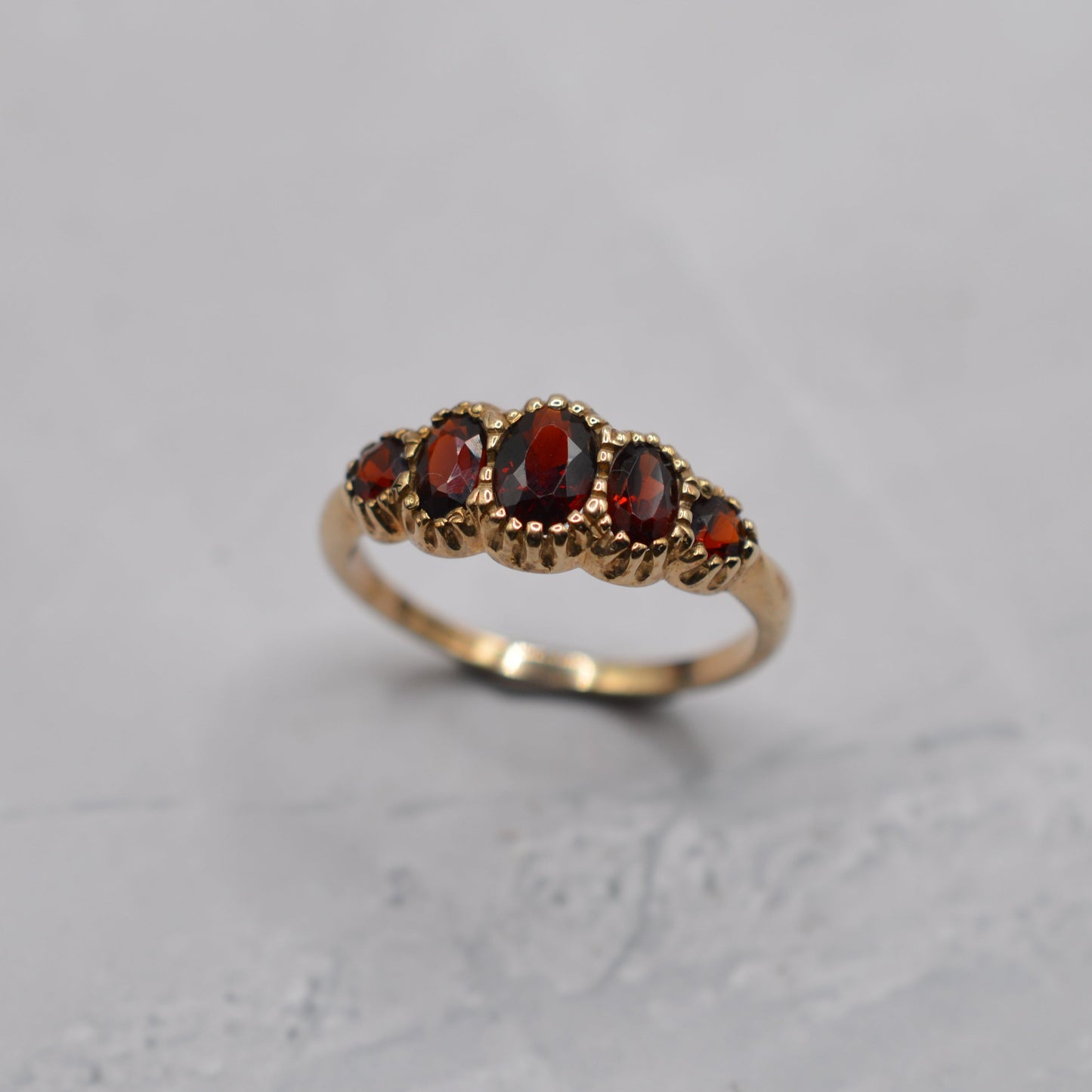 9ct Gold Garnet Five-Stone Ring