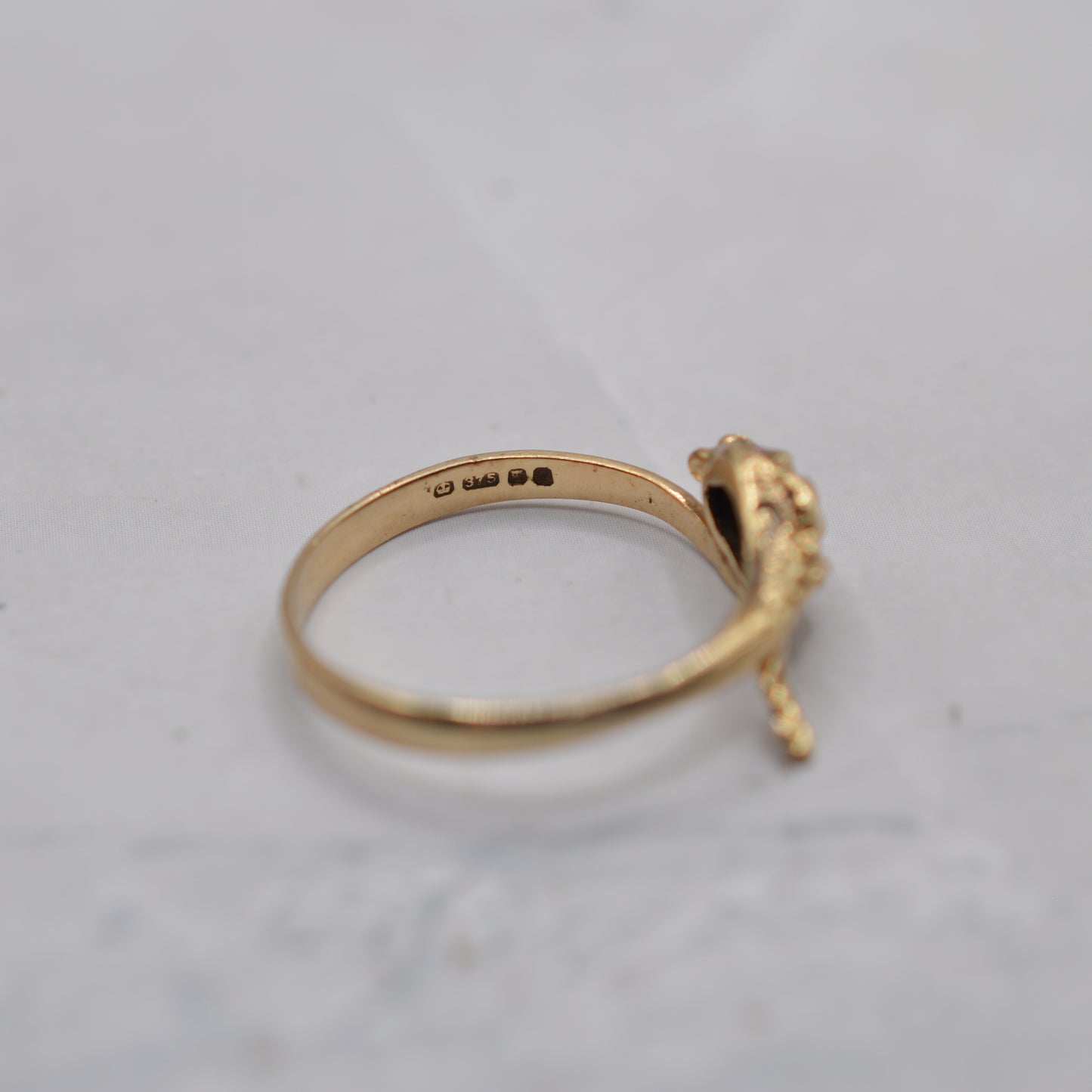 1980s 9ct Gold Ruby Snake Ring