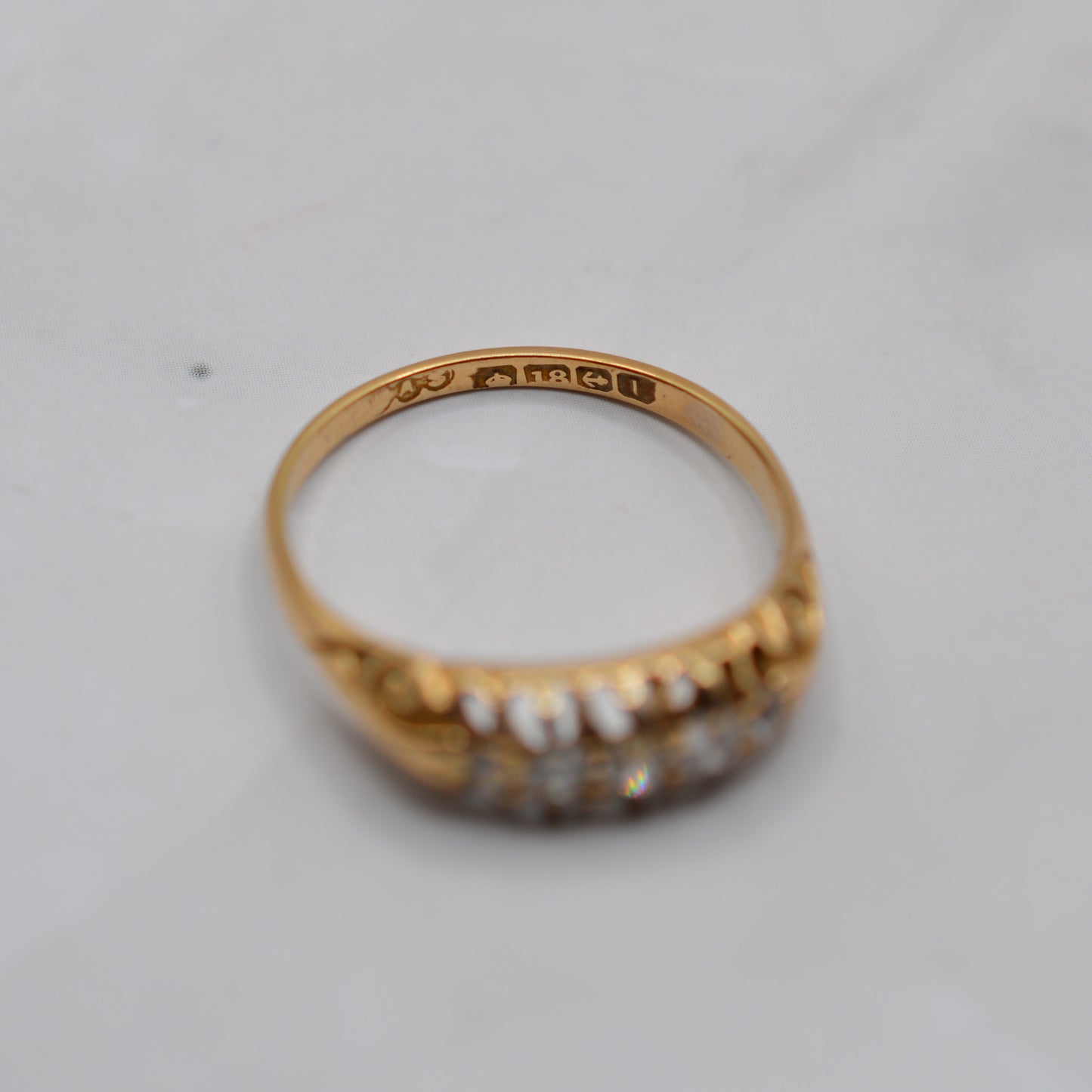 Antique Edwardian 18ct Gold Diamond Five-Stone Ring