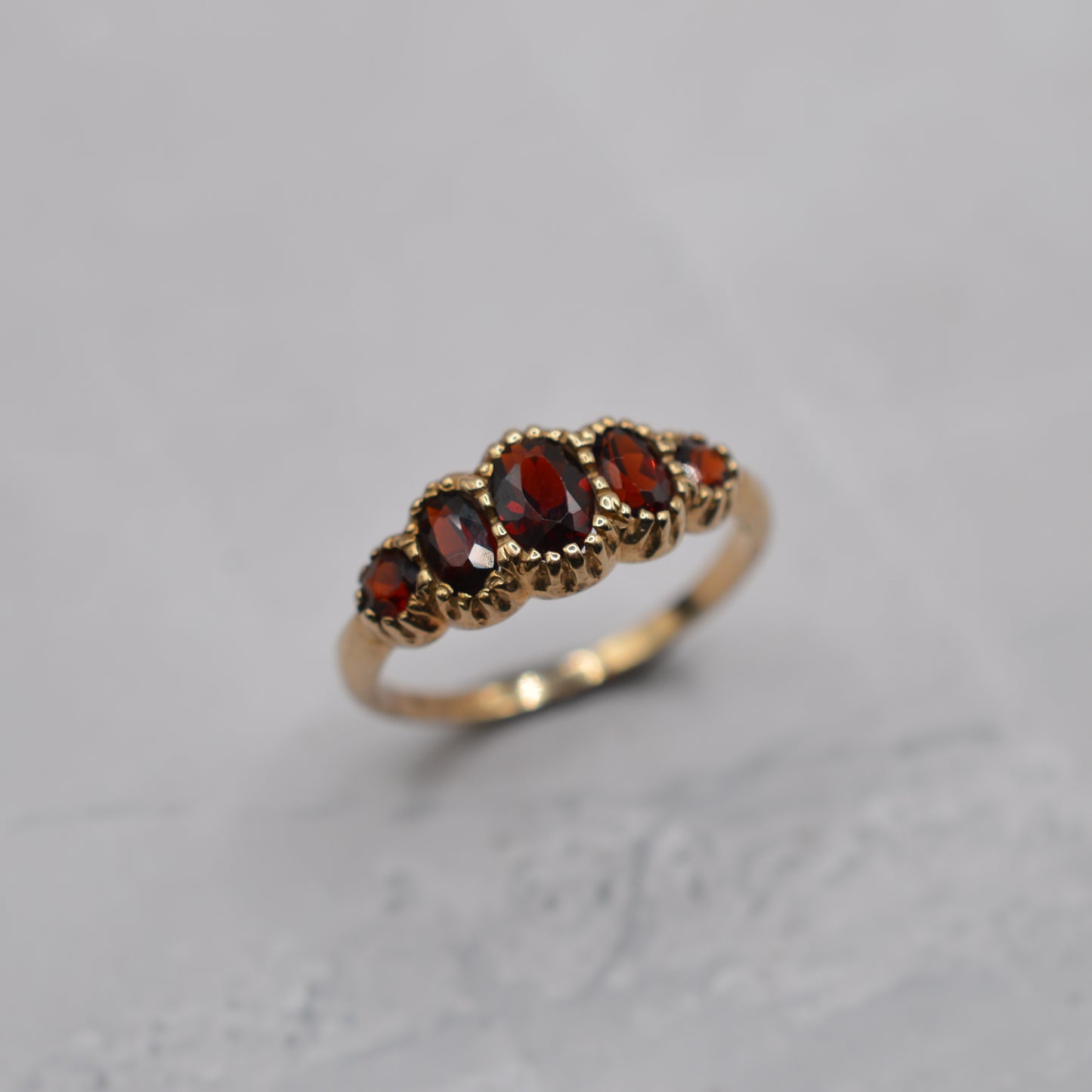 9ct Gold Garnet Five-Stone Ring