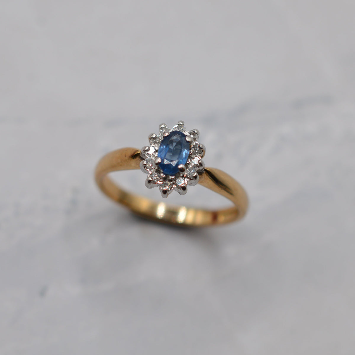 9ct Gold Sapphire & Diamond Cluster Ring