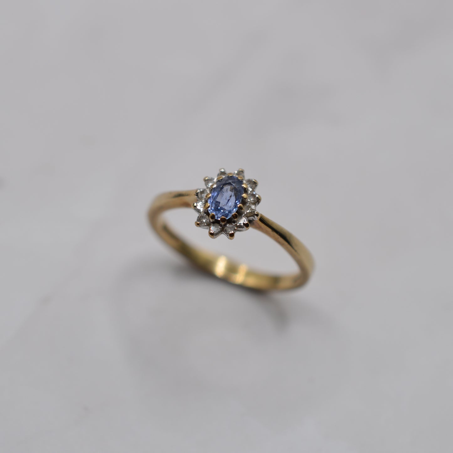 9ct Gold Sapphire & Diamond Cluster Ring