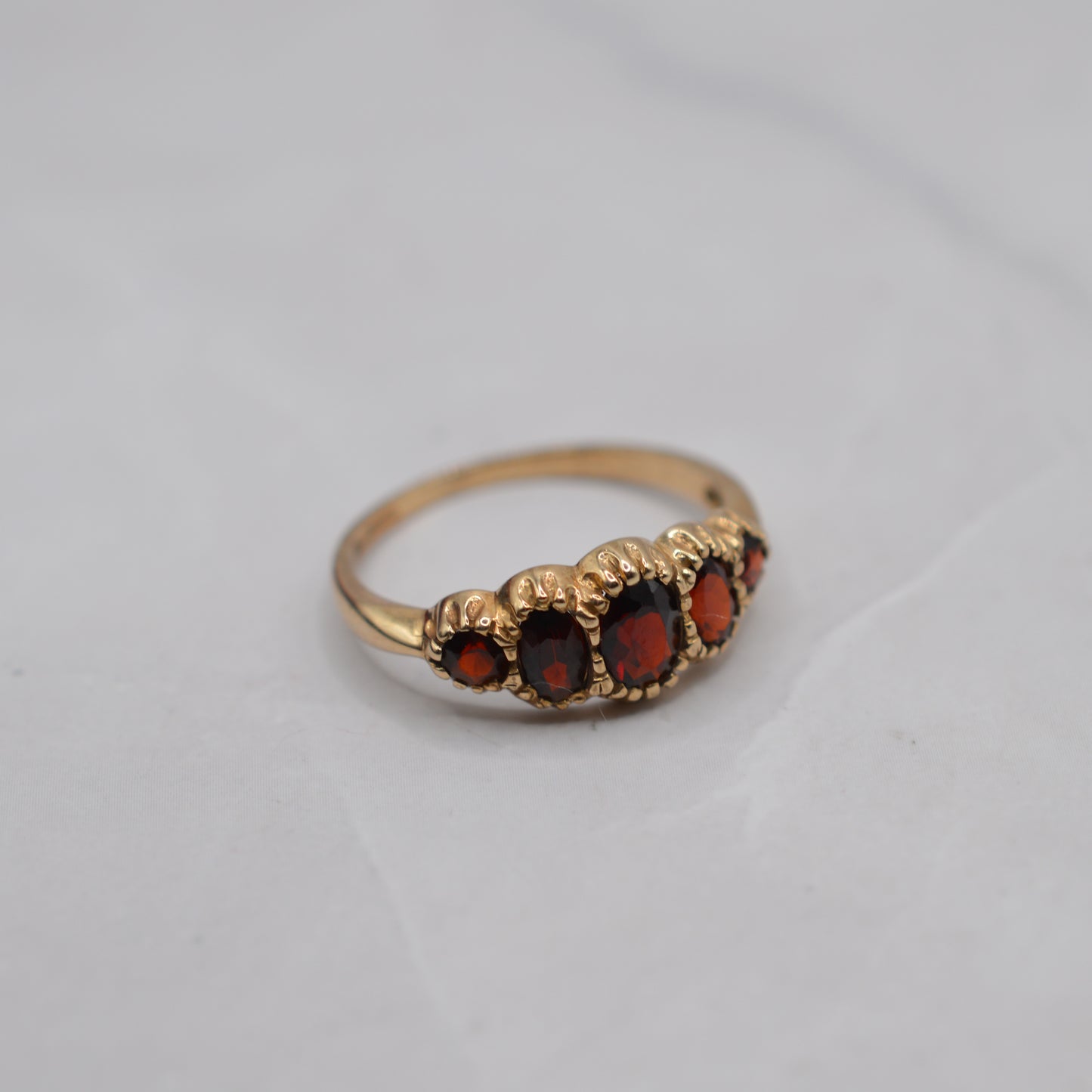 9ct Gold Garnet Five-Stone Ring