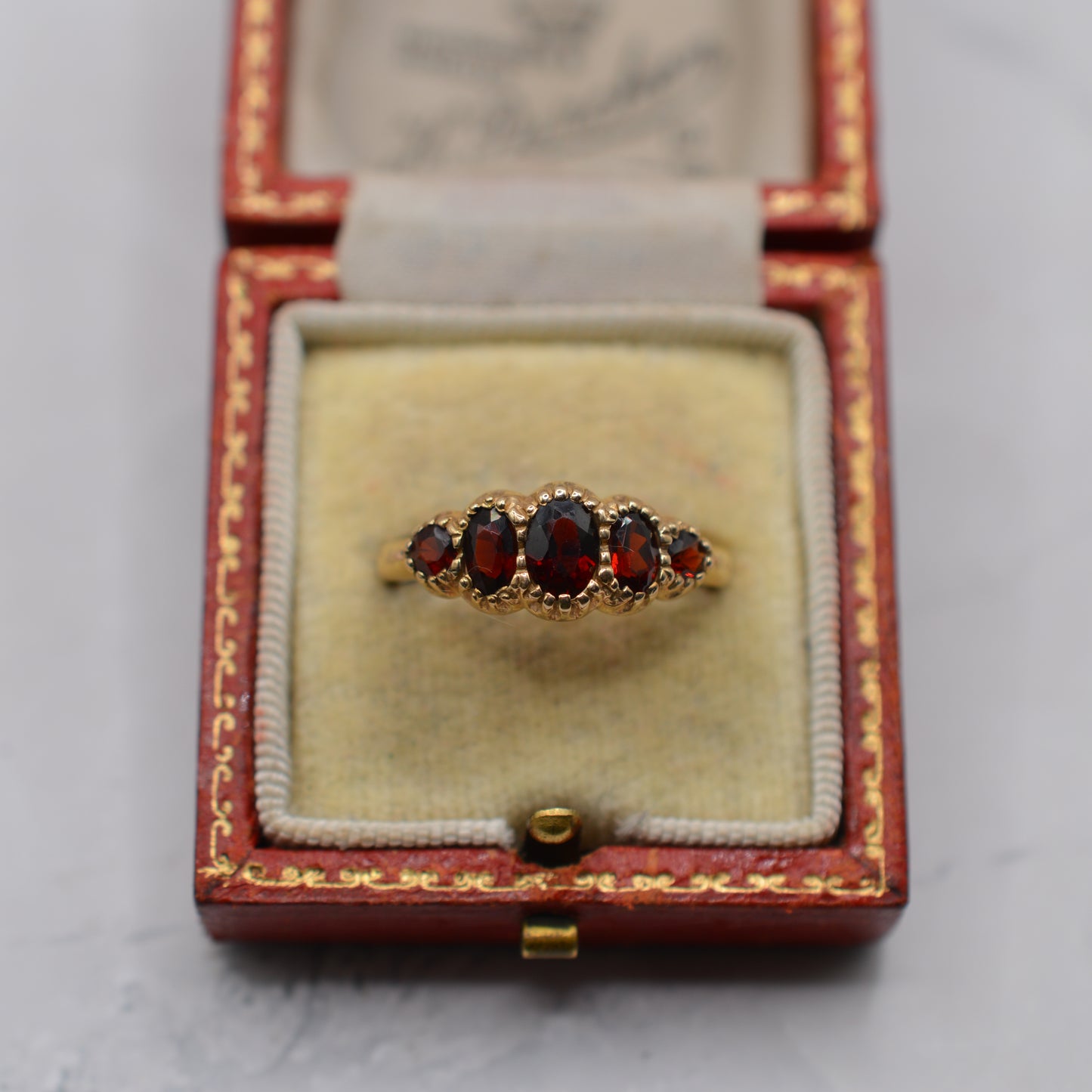 9ct Gold Garnet Five-Stone Ring