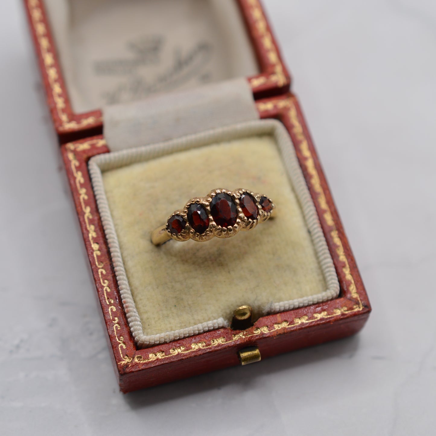 9ct Gold Garnet Five-Stone Ring