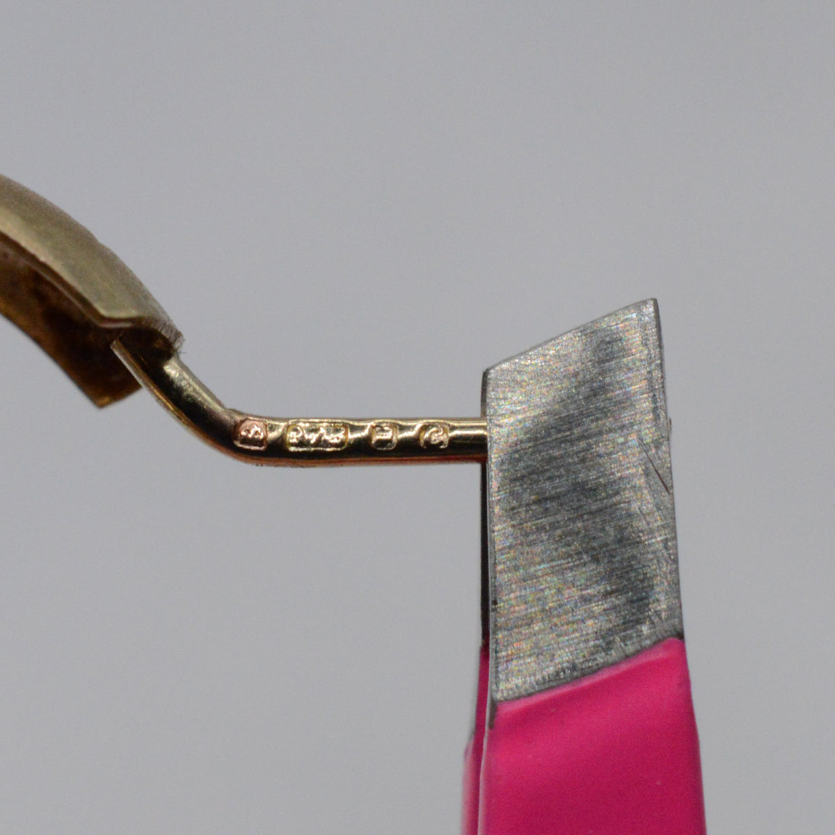 1970s Vintage 9ct Gold Leaf-Engraved Half-Hoop Earrings