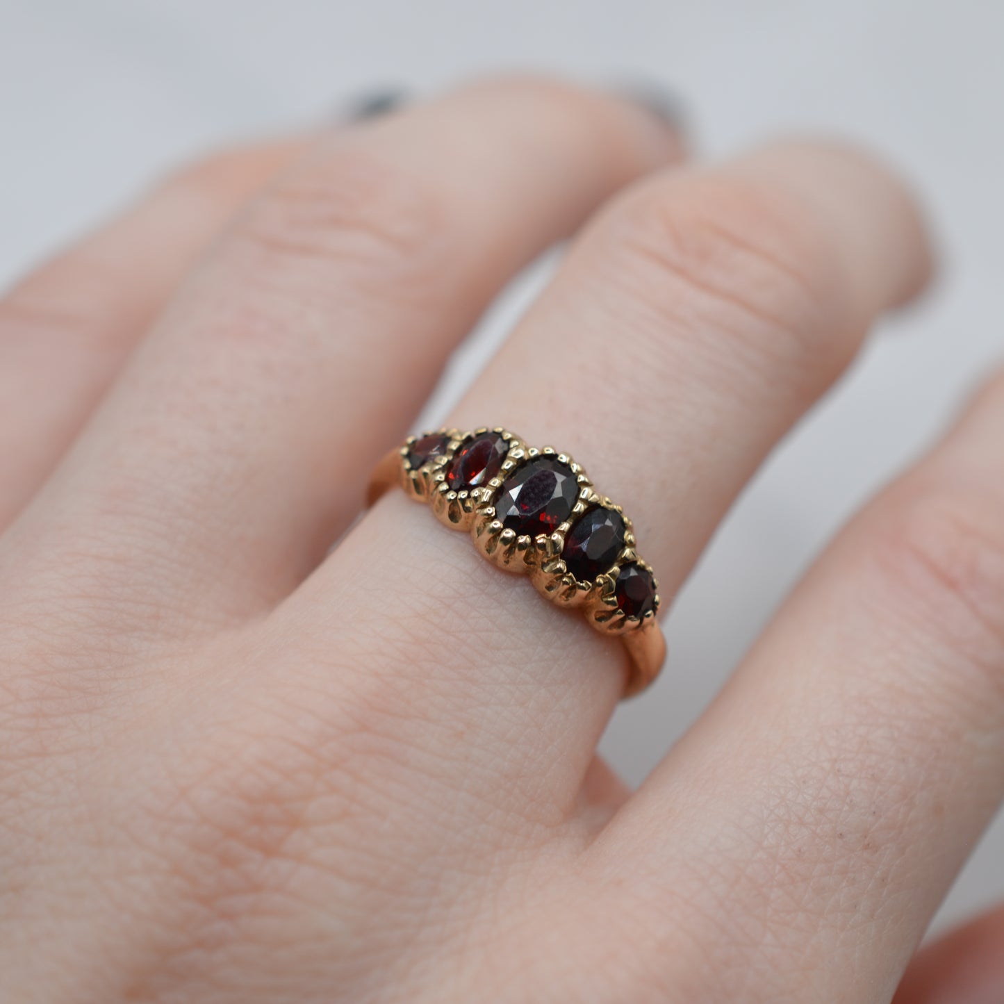 9ct Gold Garnet Five-Stone Ring