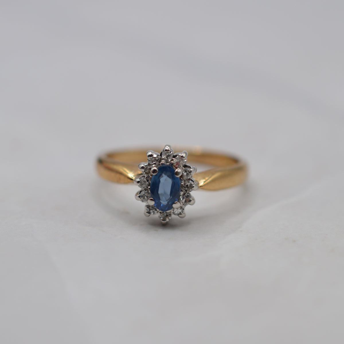 9ct Gold Sapphire & Diamond Cluster Ring