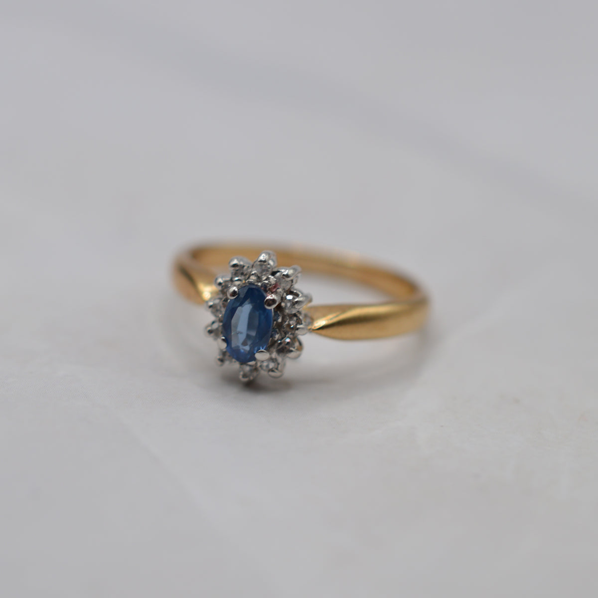 9ct Gold Sapphire & Diamond Cluster Ring