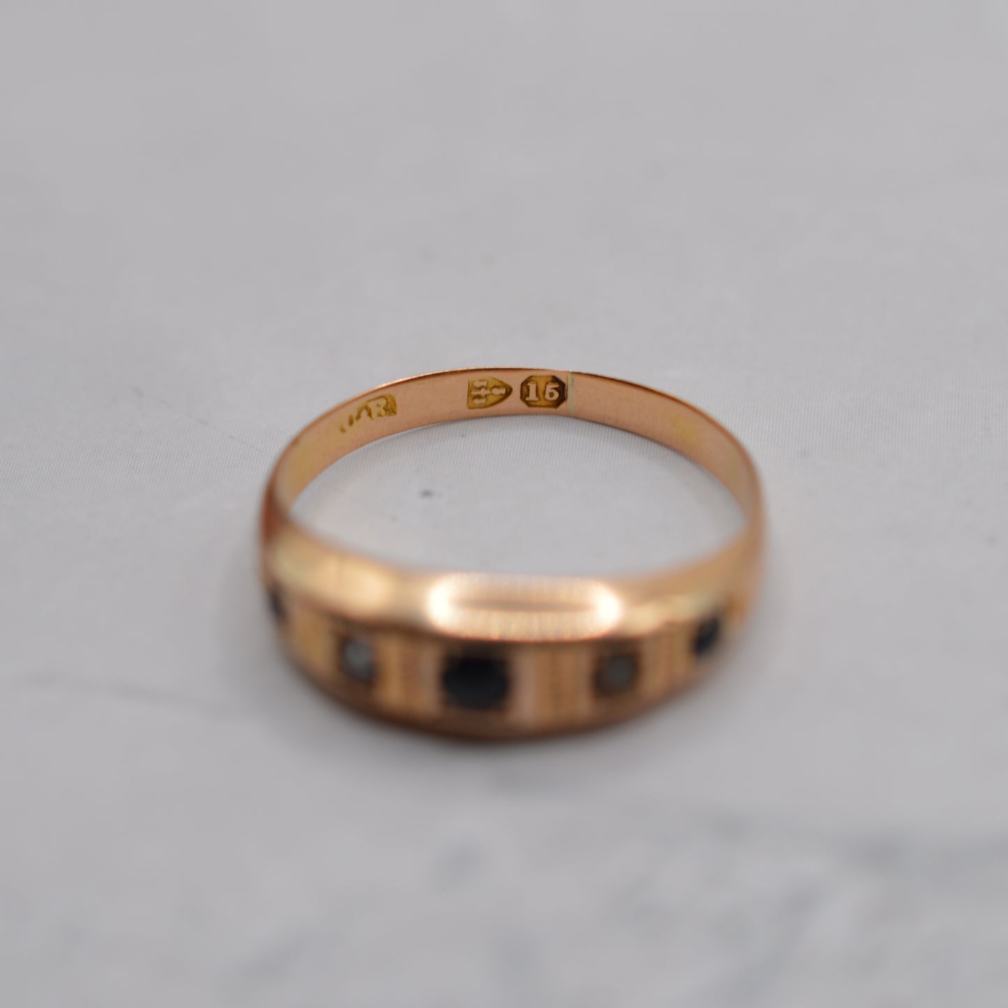 Antique Victorian 15ct Gold Sapphire & Pearl Ring