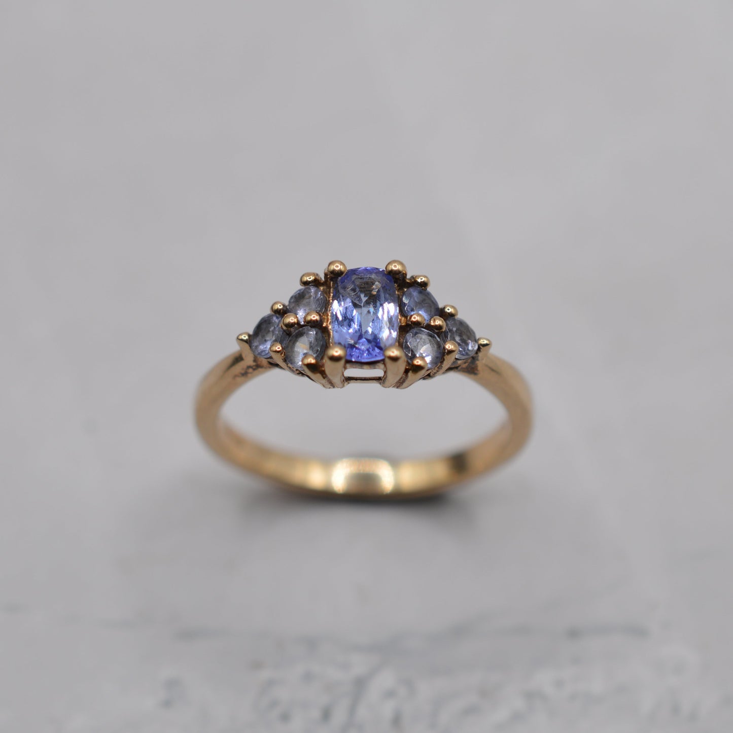 9ct Gold Tanzanite Cluster Dress Ring