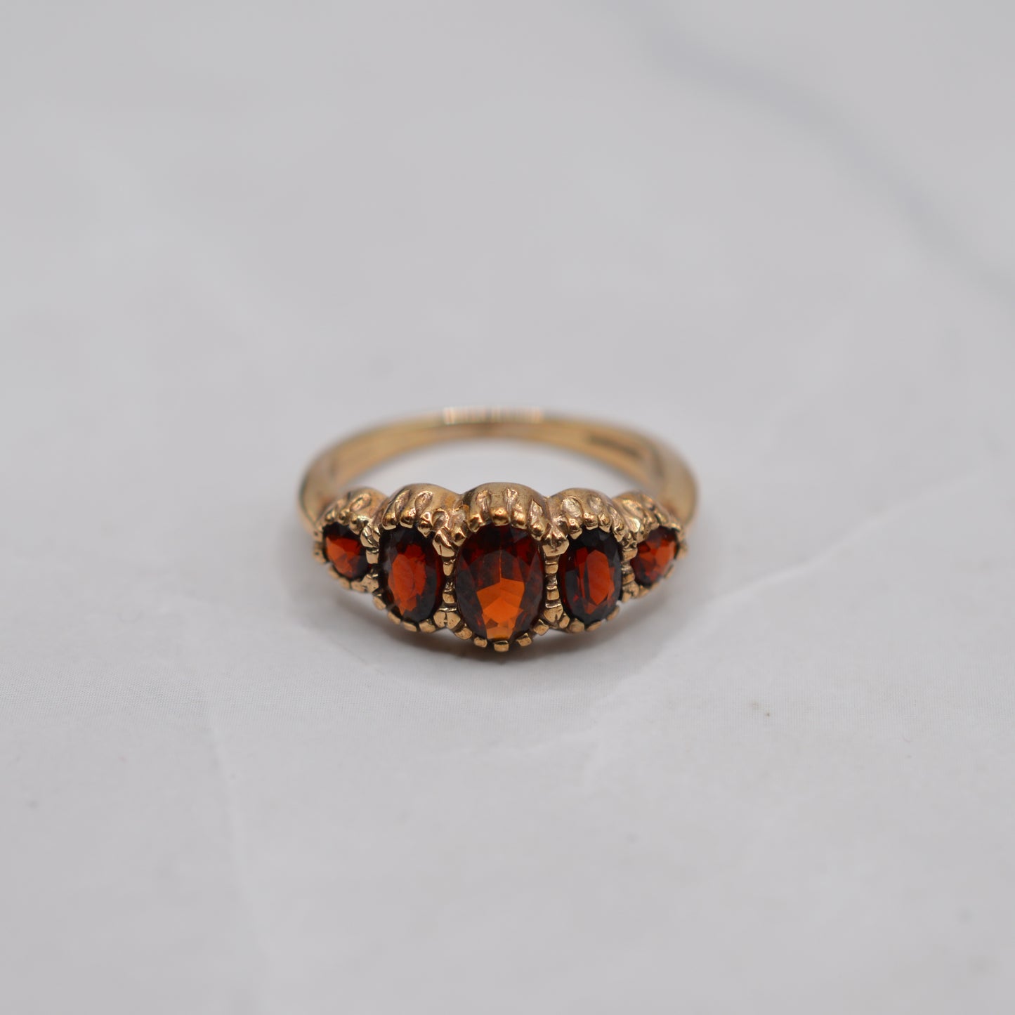 9ct Gold Garnet Five-Stone Ring
