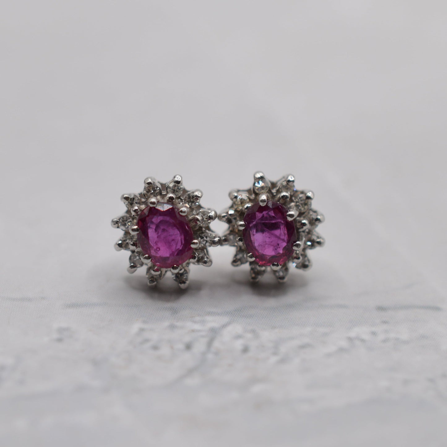 Ruby diamond stud earrings