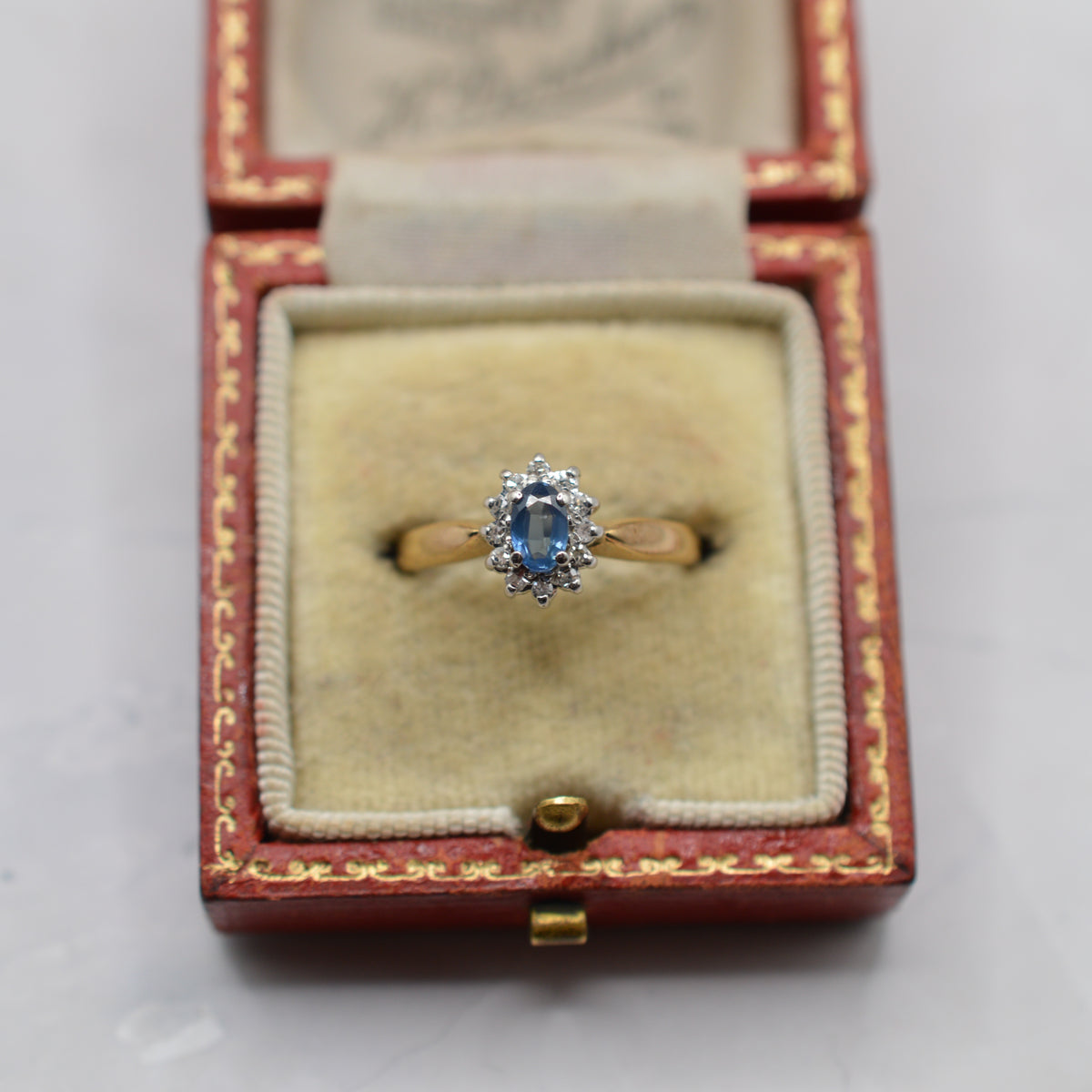 9ct Gold Sapphire & Diamond Cluster Ring