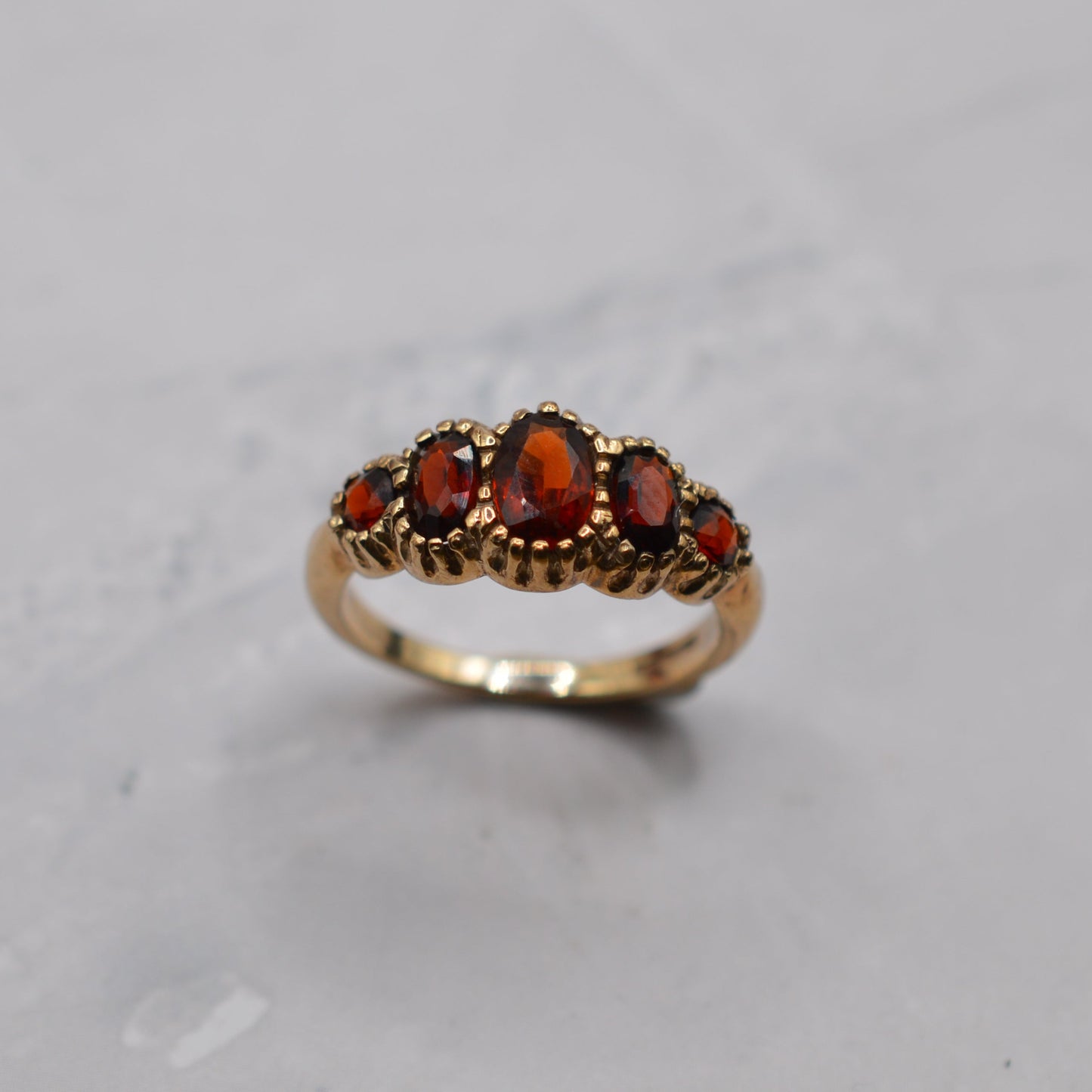 9ct Gold Garnet Five-Stone Ring