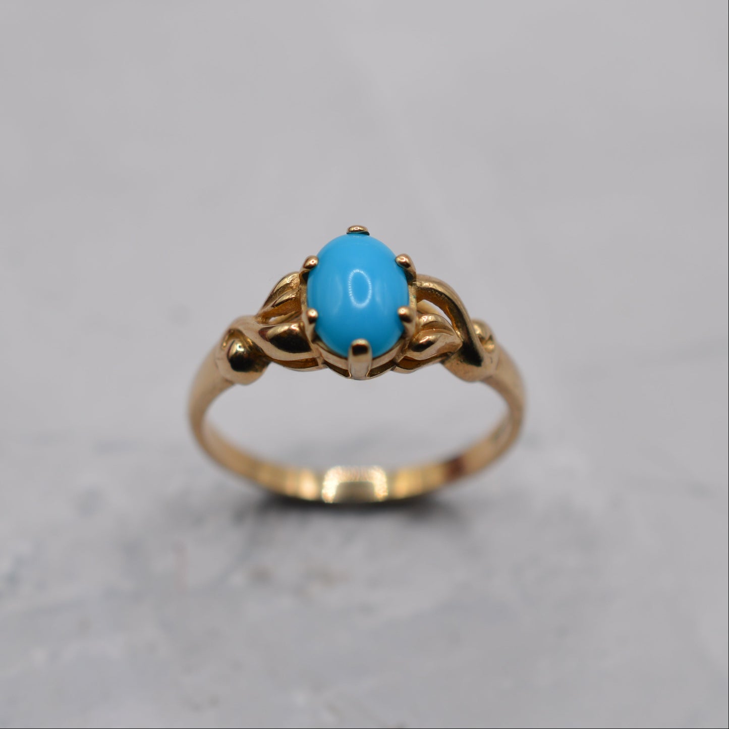 9ct Gold Turquoise Solitaire Ring