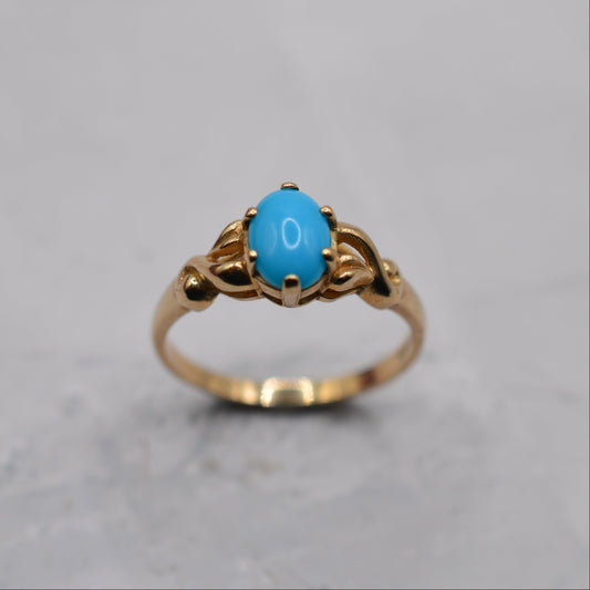 9ct Gold Turquoise Solitaire Ring