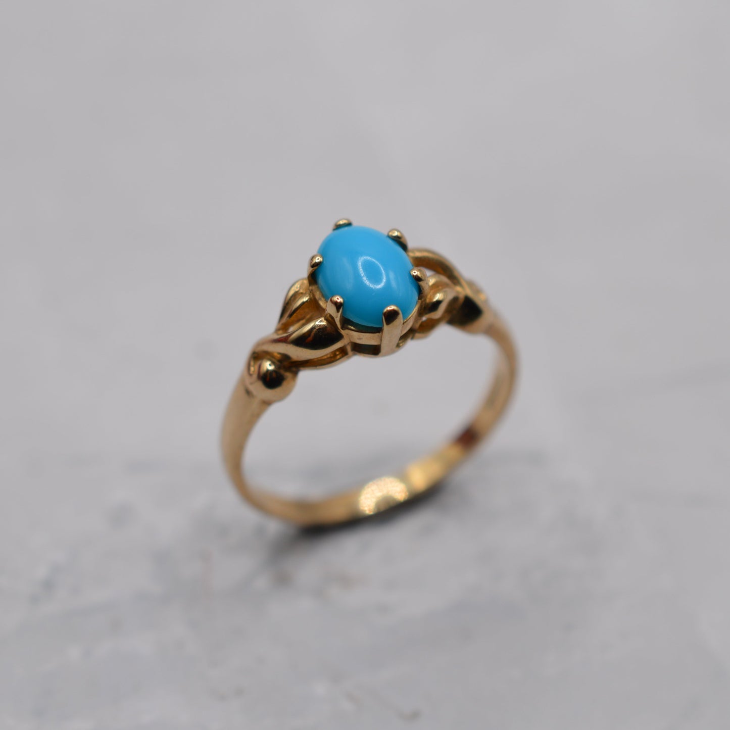 9ct Gold Turquoise Solitaire Ring