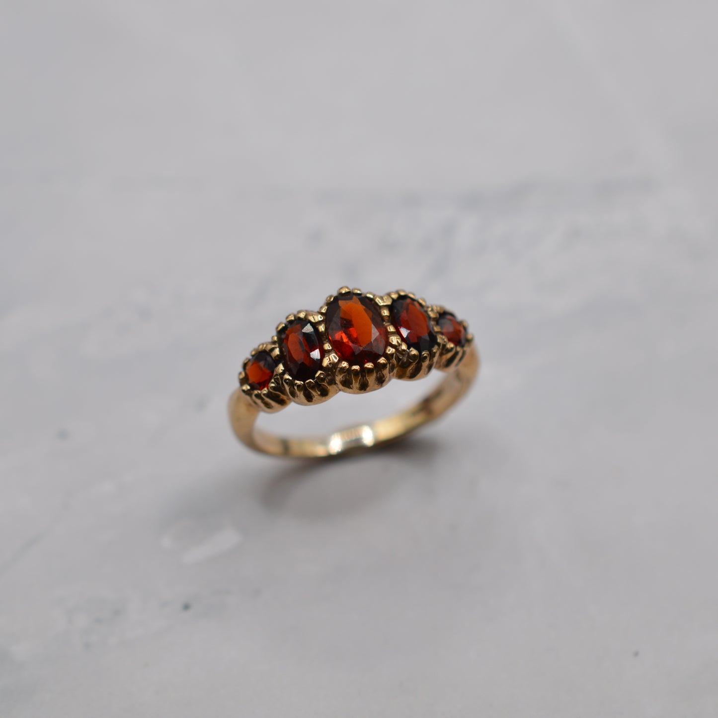 9ct Gold Garnet Five-Stone Ring