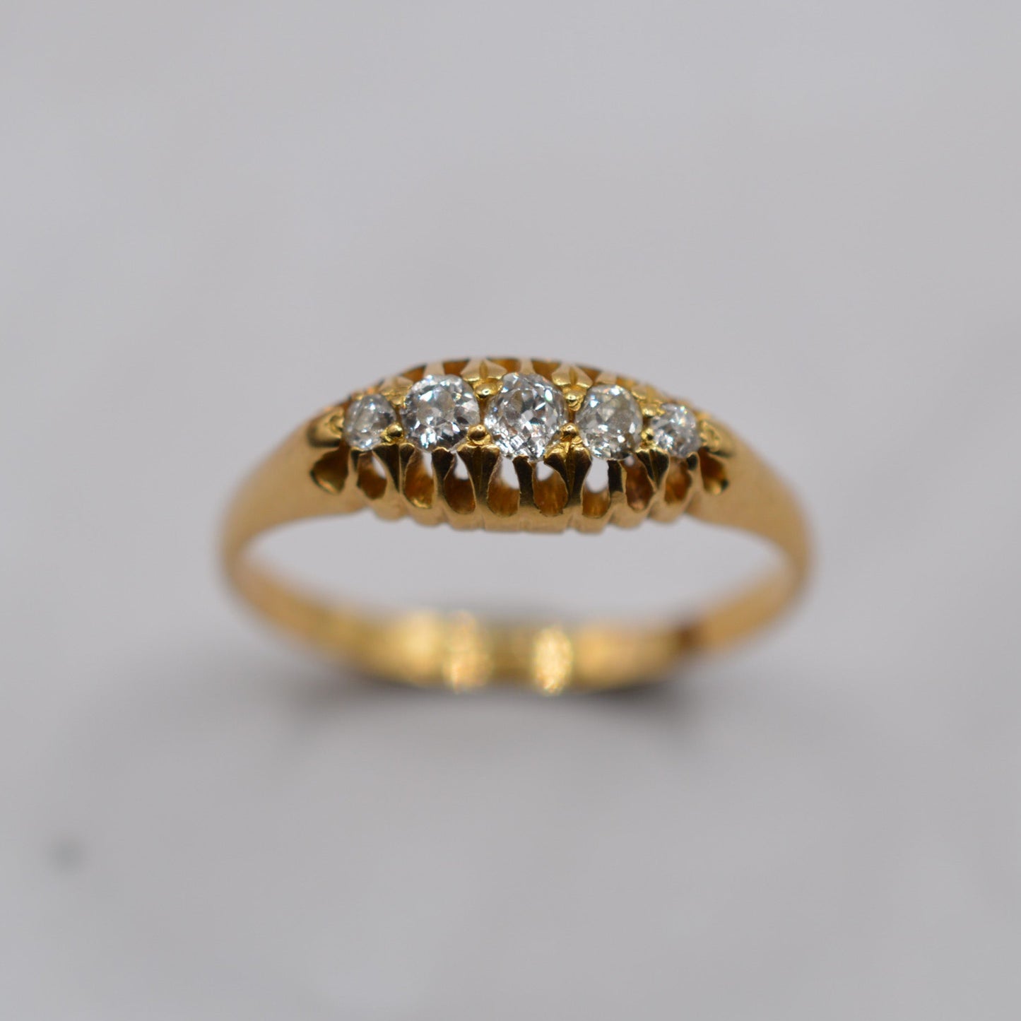 Edwardian Antique 18ct Gold Diamond Five-Stone Ring