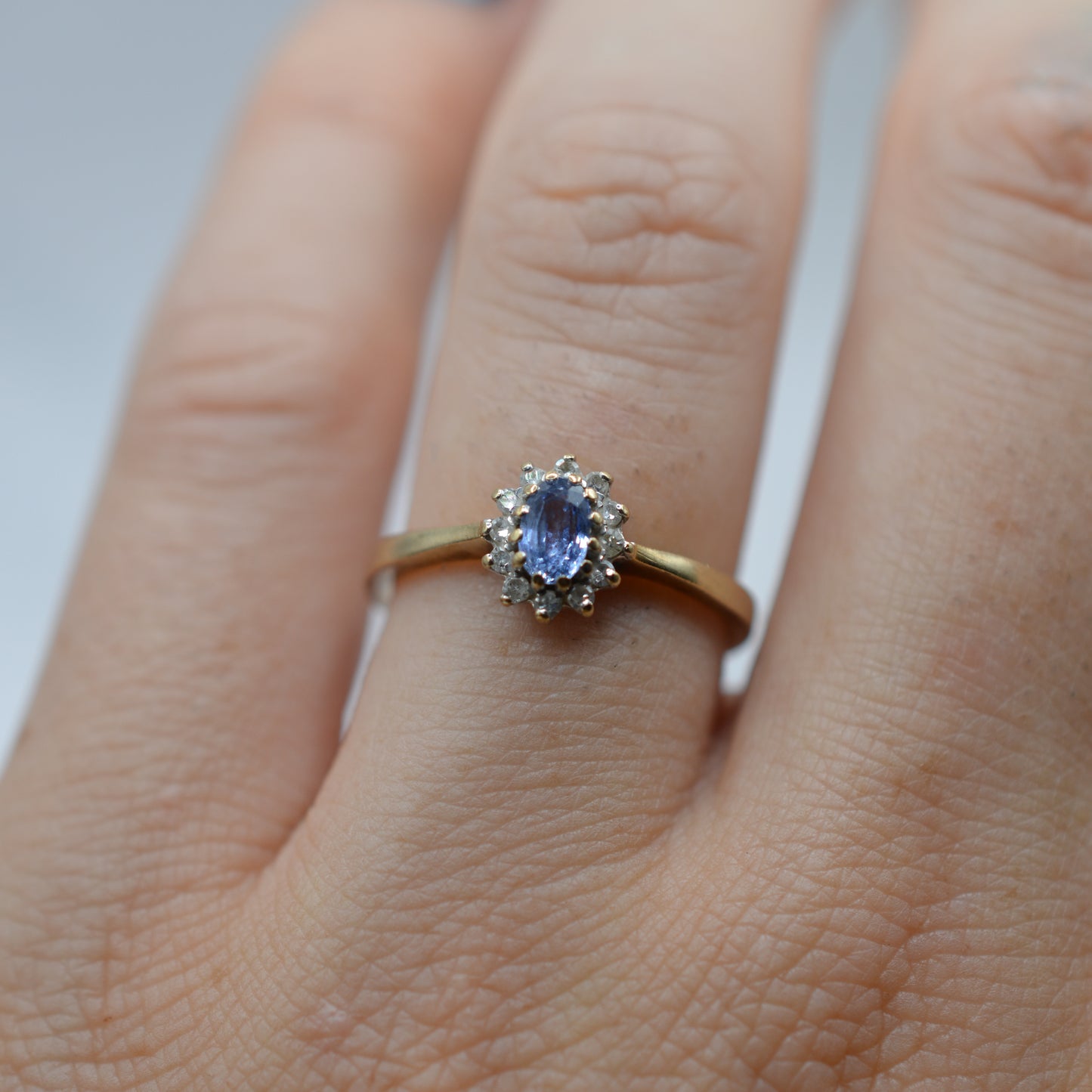 9ct Gold Sapphire & Diamond Cluster Ring