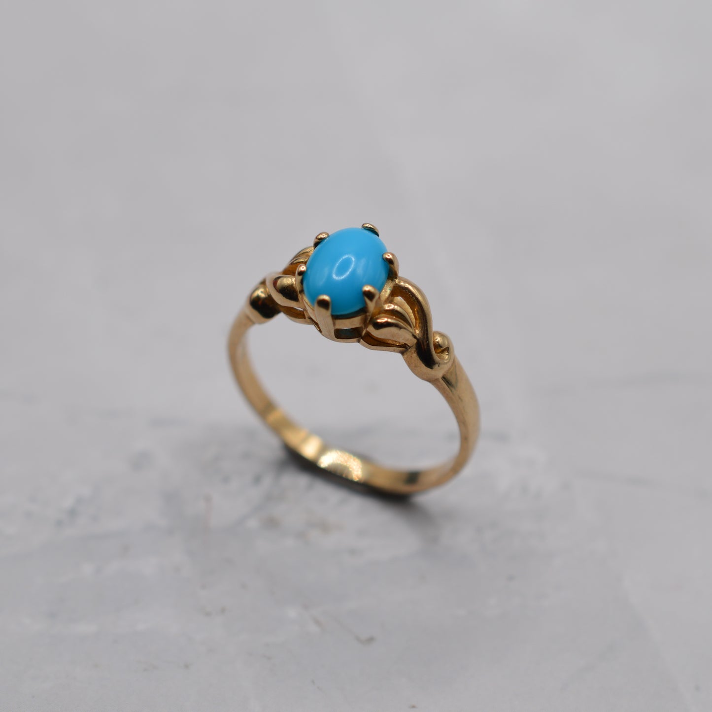 9ct Gold Turquoise Solitaire Ring