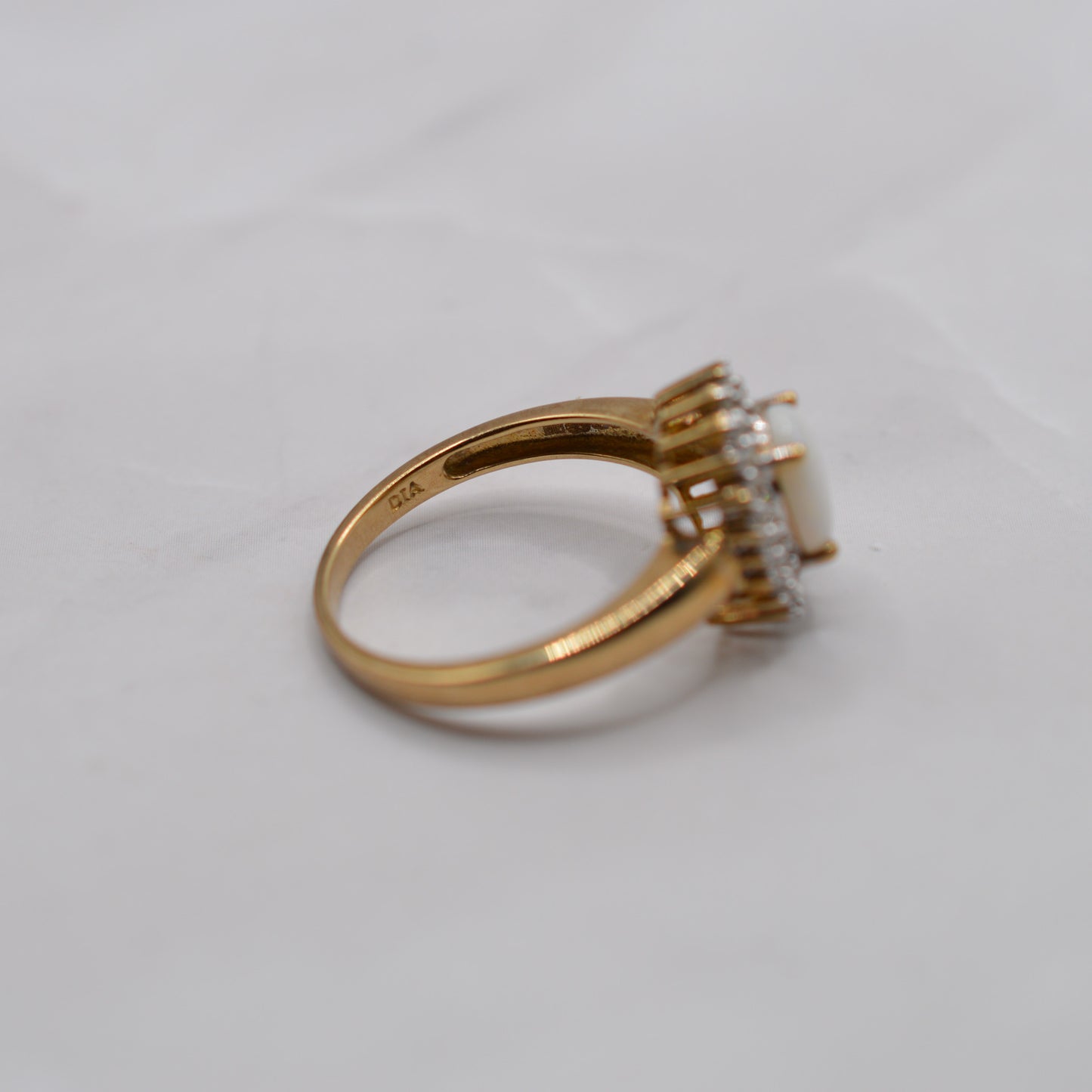 9ct Gold Opal & Diamond Cluster Ring
